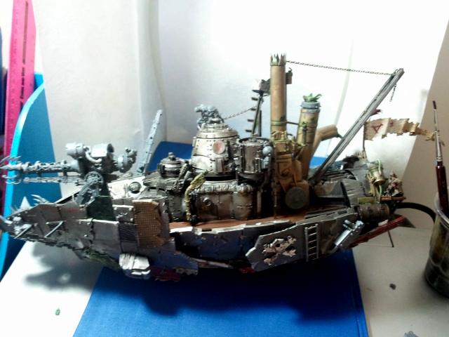 40k Skaven, Junkpunk Ship, Scratch Build, Ship