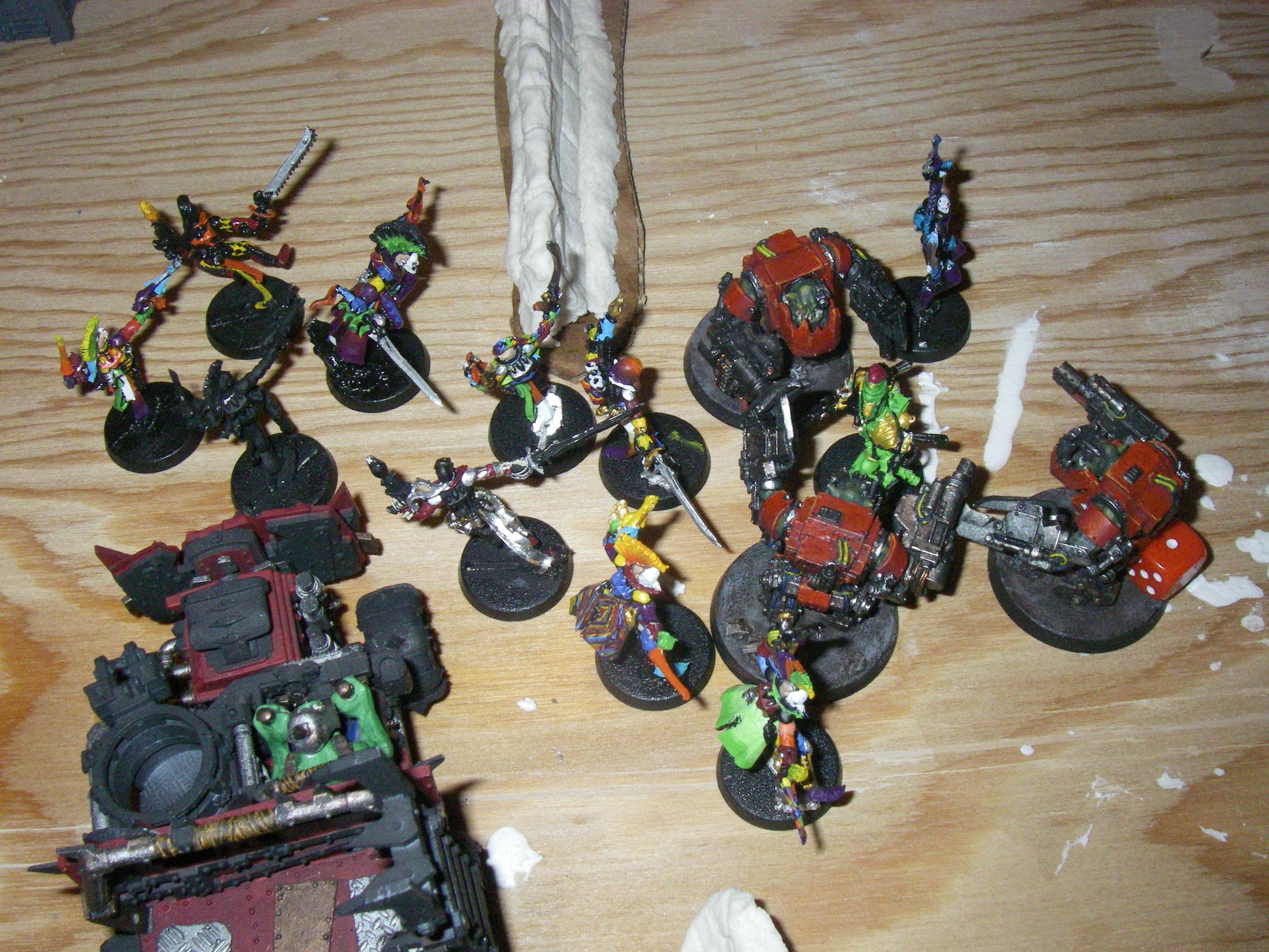 Battle Report, Eldar, Harlequins, Mega-armour, Orks