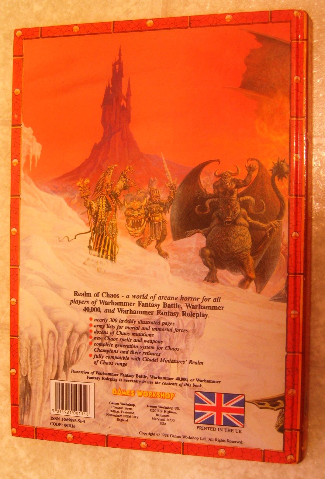 Realm Of Chaos, back cover