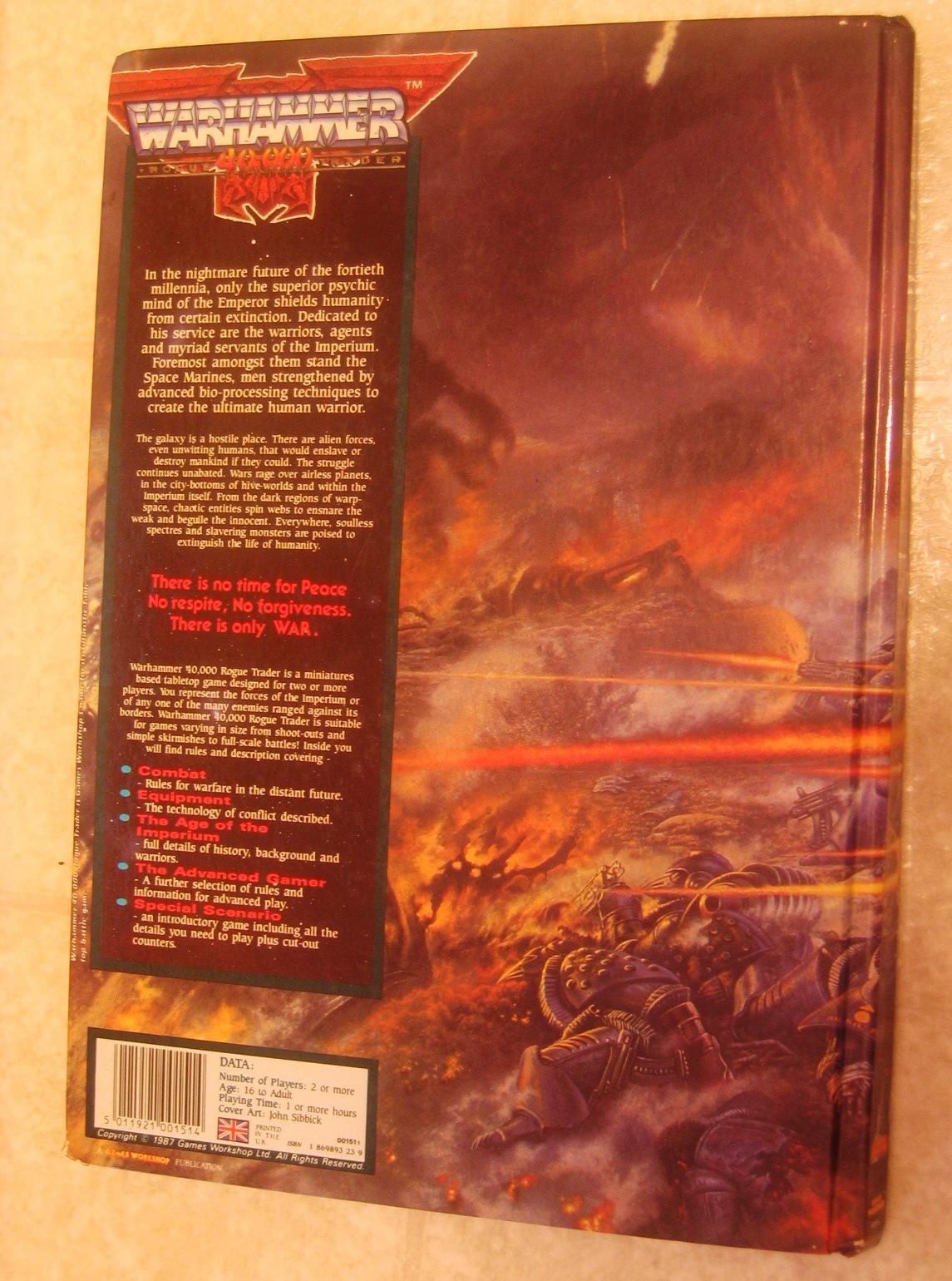 Warhammer 40,000 Rogue Trader 1987, back cover