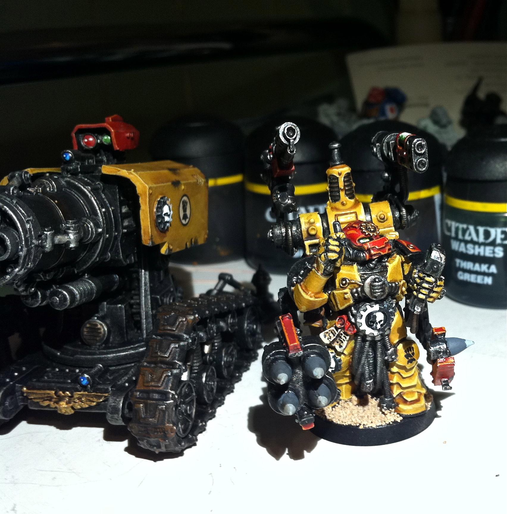 Chaplan, Imperial Fists, Space Marines, Techmarine, Thunderfire