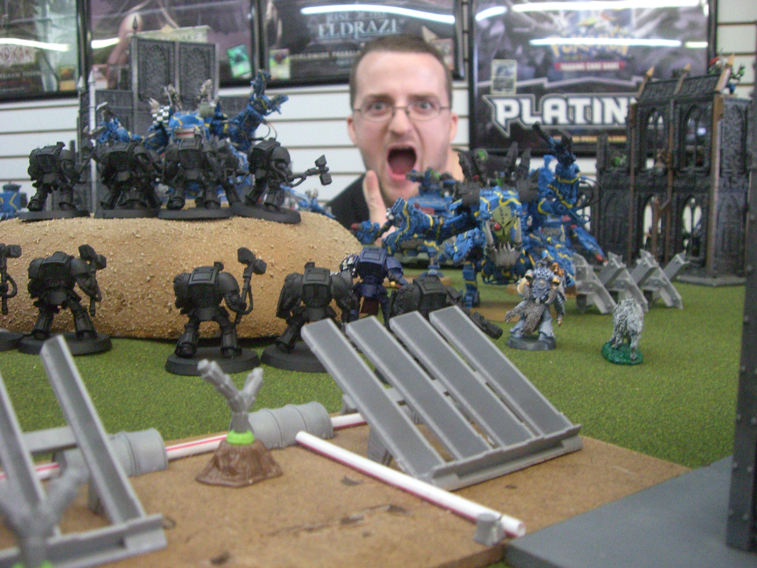 Orks, Space Marines, Tabletop, Terminator Armor, That Guy