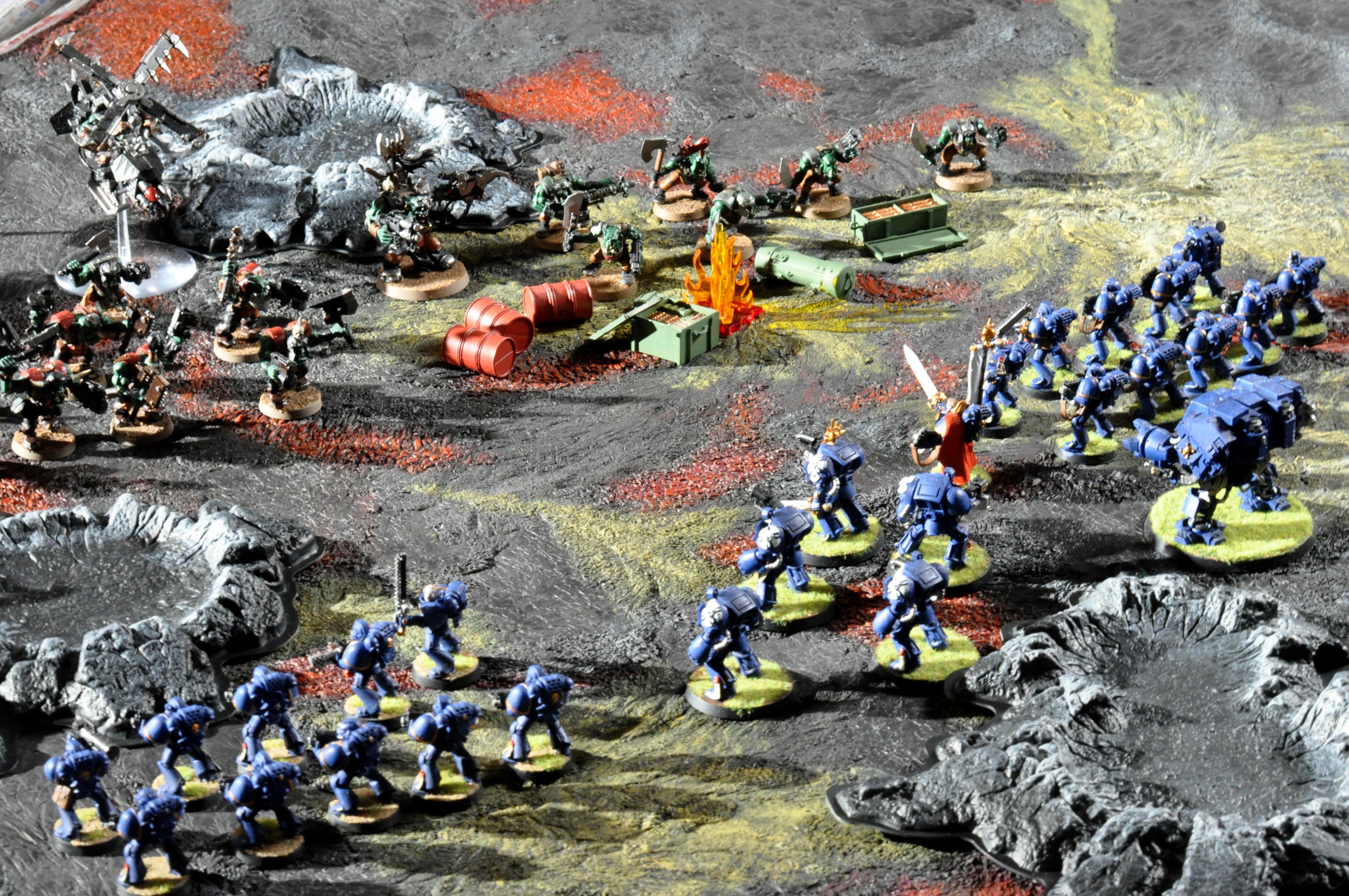 Assault On Black Reach, Orks, Ultramarines - Aobr Battle Scene 