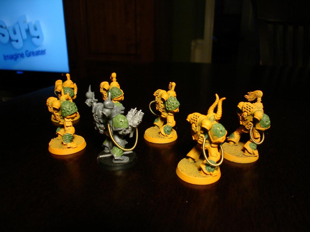 Chaos Space Marines, Daemon Prince, Plague Marines, Predator, Pyre, Rhino, Vindicator