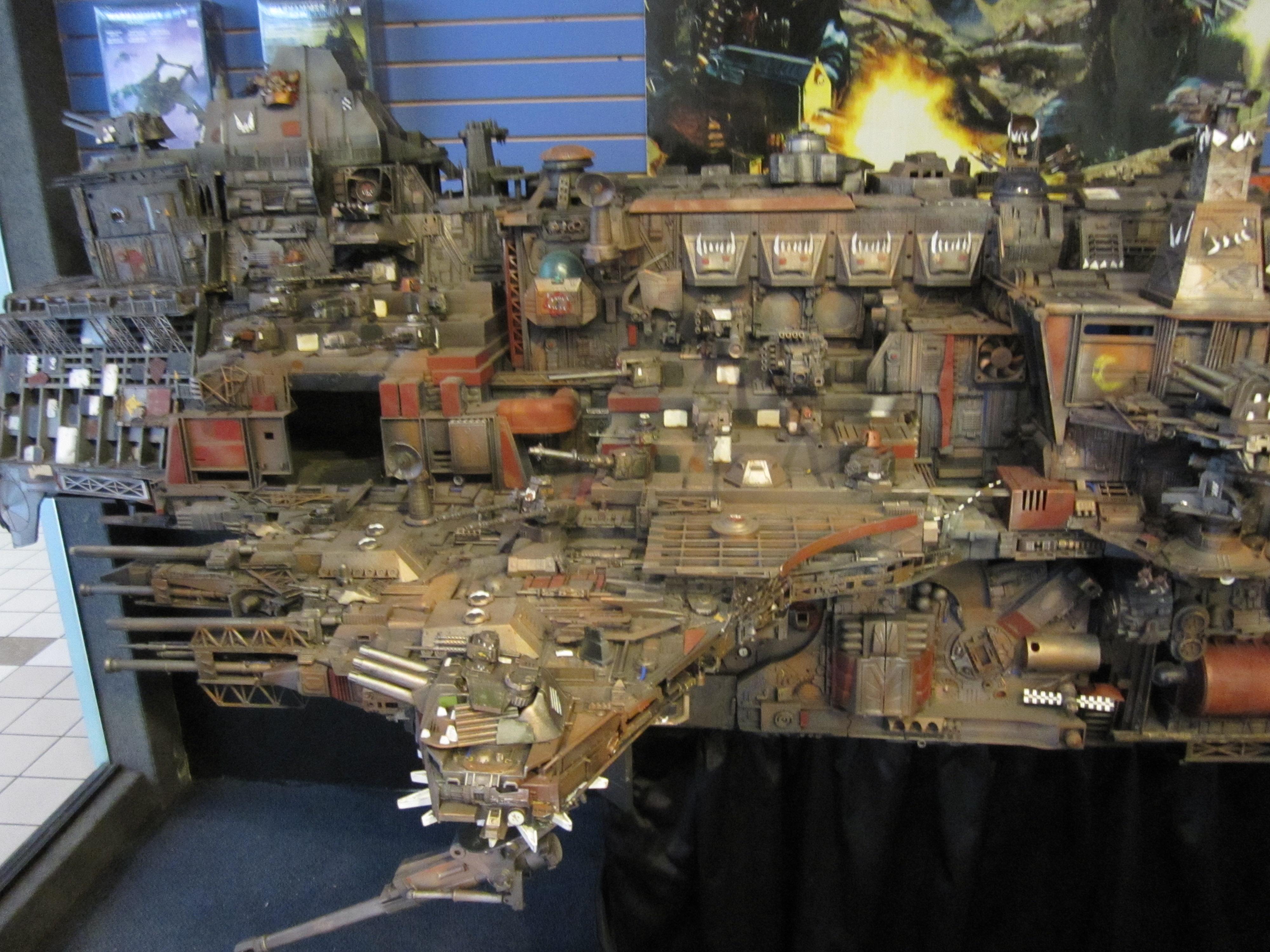 28mm, Battlefleet Gothic, Dakkacon, Kruzer, Orks, Scratch Build