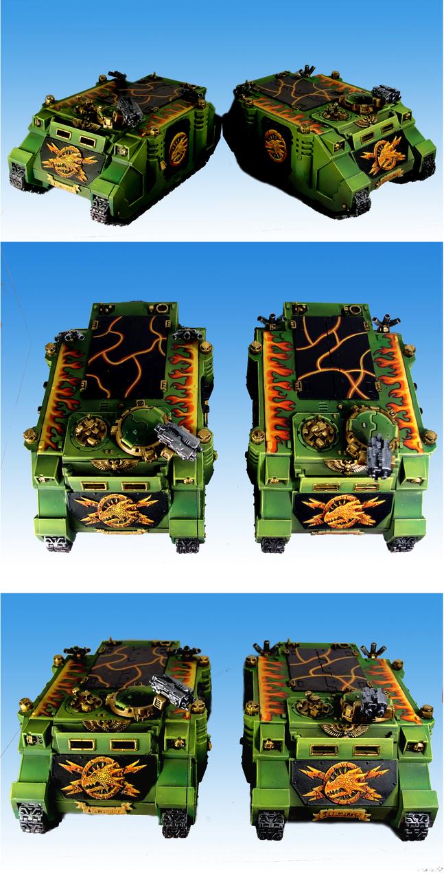 Flames, Freehand, Rhino, Salamanders, Space Marines