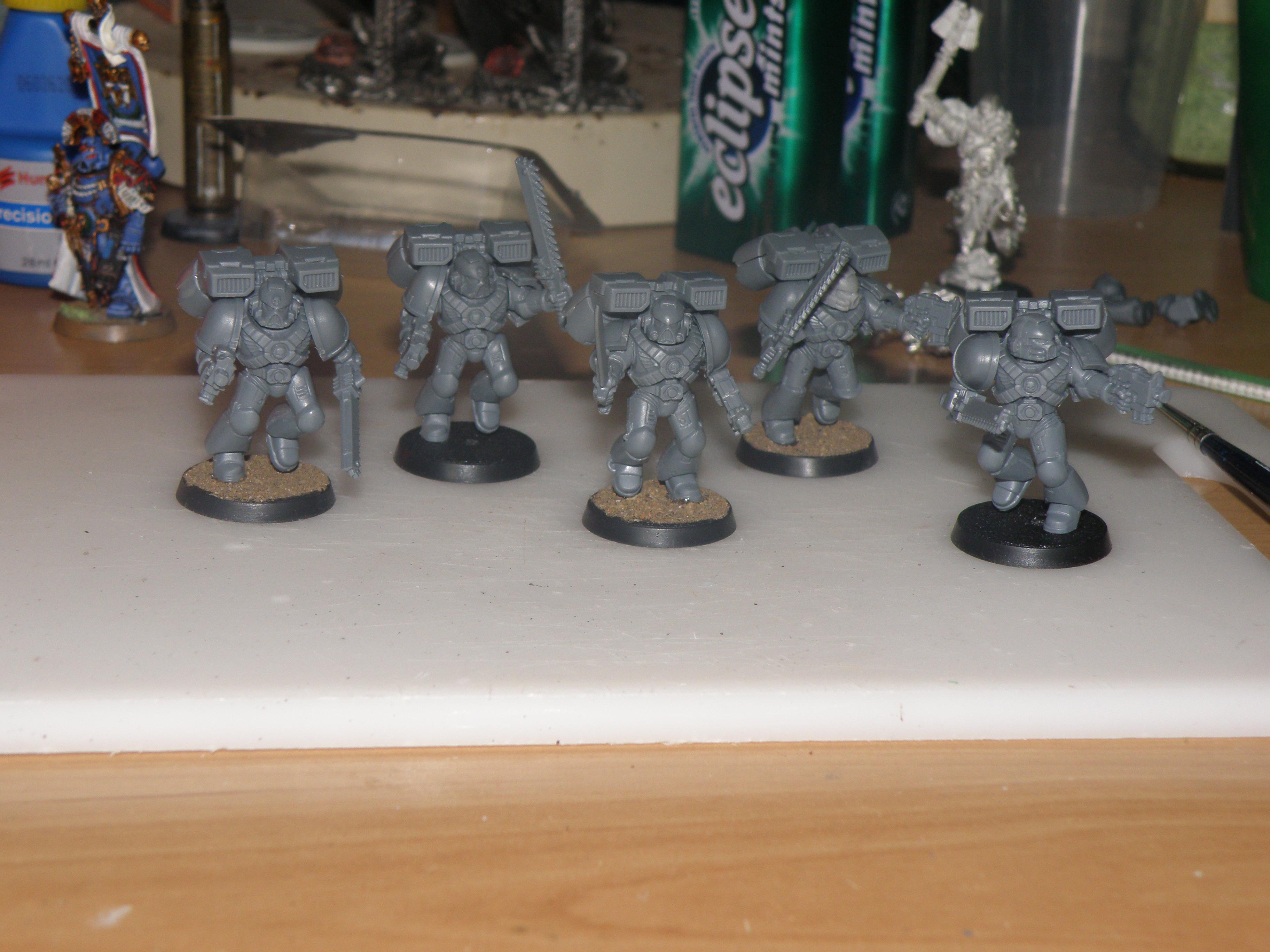 Assault, Assault Marines, Assault Squad, Posed, Sergeant, Space Marines, Ultramarines, Unpainted, Work In Progress