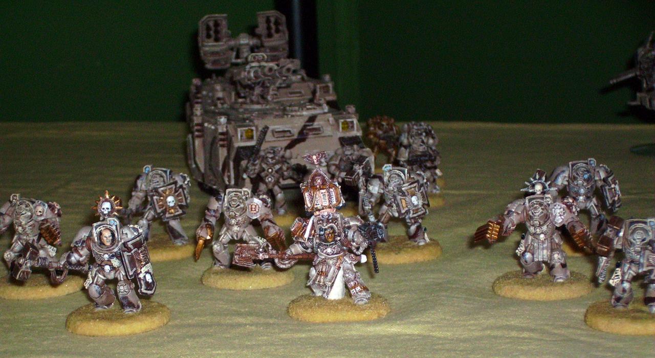 Desert Space Marine Terminator Assault Squad with Librarian
