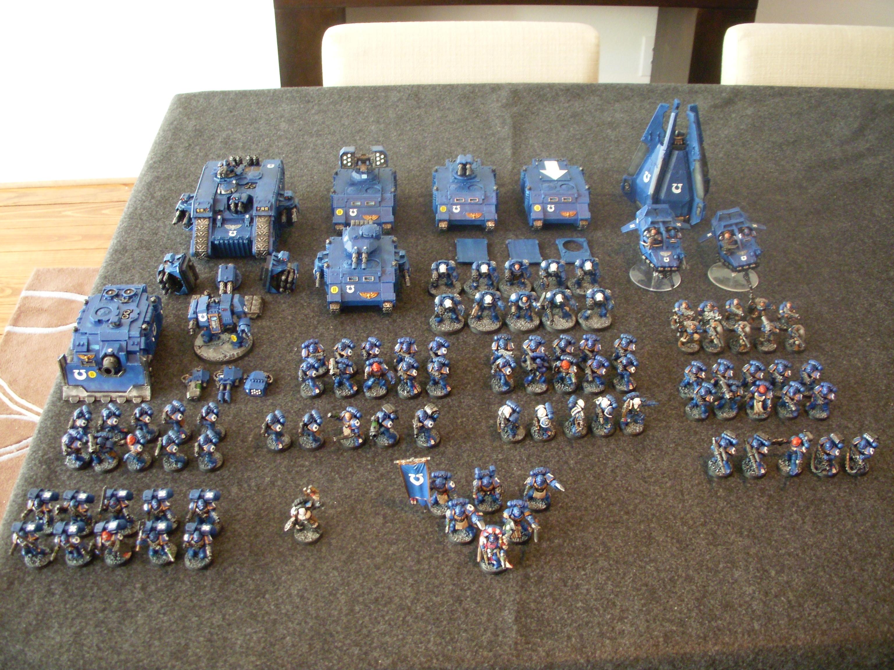 28mm, Games Workshop, Painted Army, Space Marines, Ultramarines, Warhammer 40,000