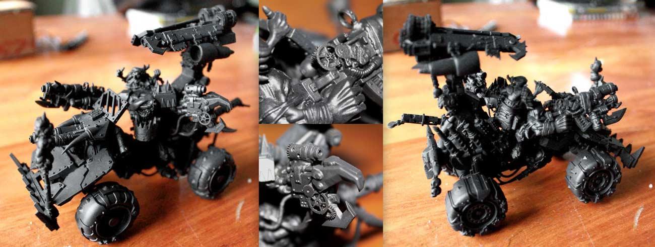 Orks, Quad, Steampunk, Warbike, Warboss