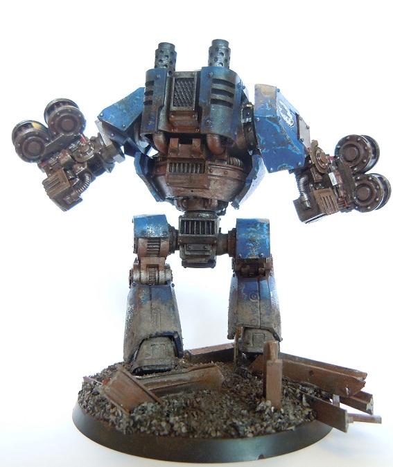 Blue, Contemptor, Contemptor Dreadnought, Dreadnought, Space Marines, Warhammer 40,000, Weathered