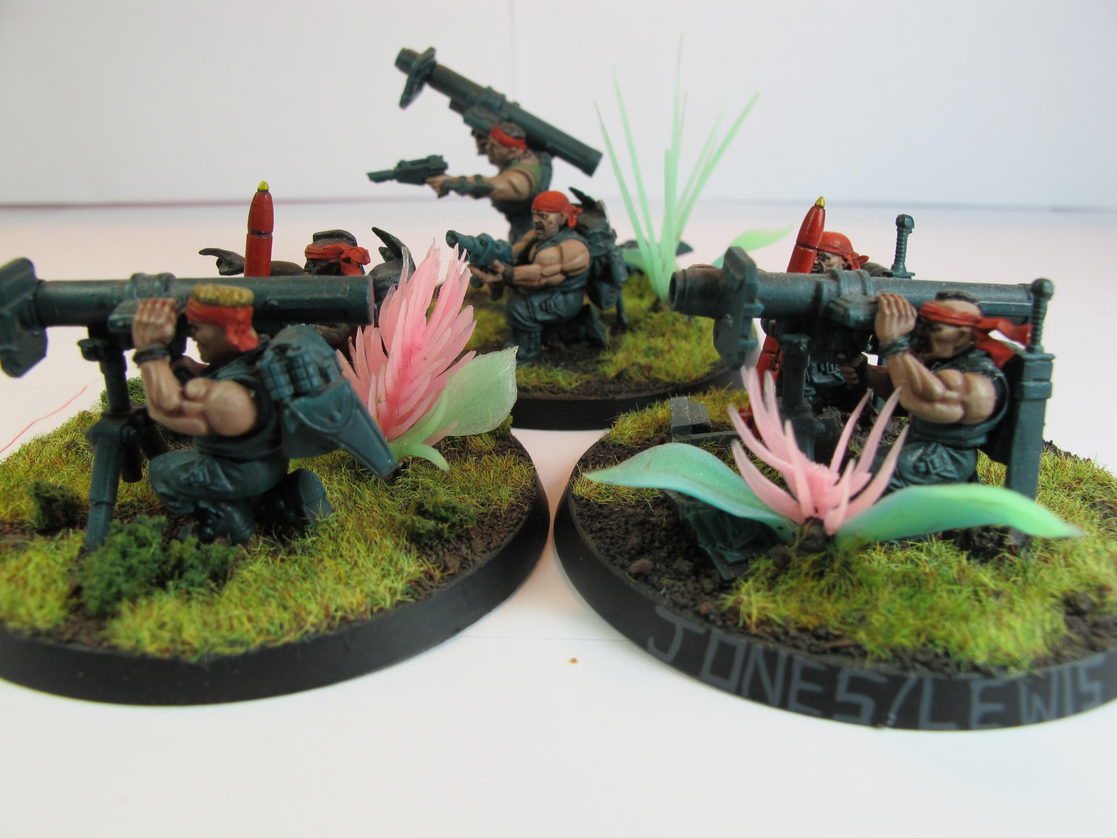 Catachan, Catachan Jungle Fighters, Catachans, Heavy Weapons Squad, Heavy Weapons Team, Imperial Guard, Lasgun, Laspistol, Missile Launcher, Warhammer 40,000