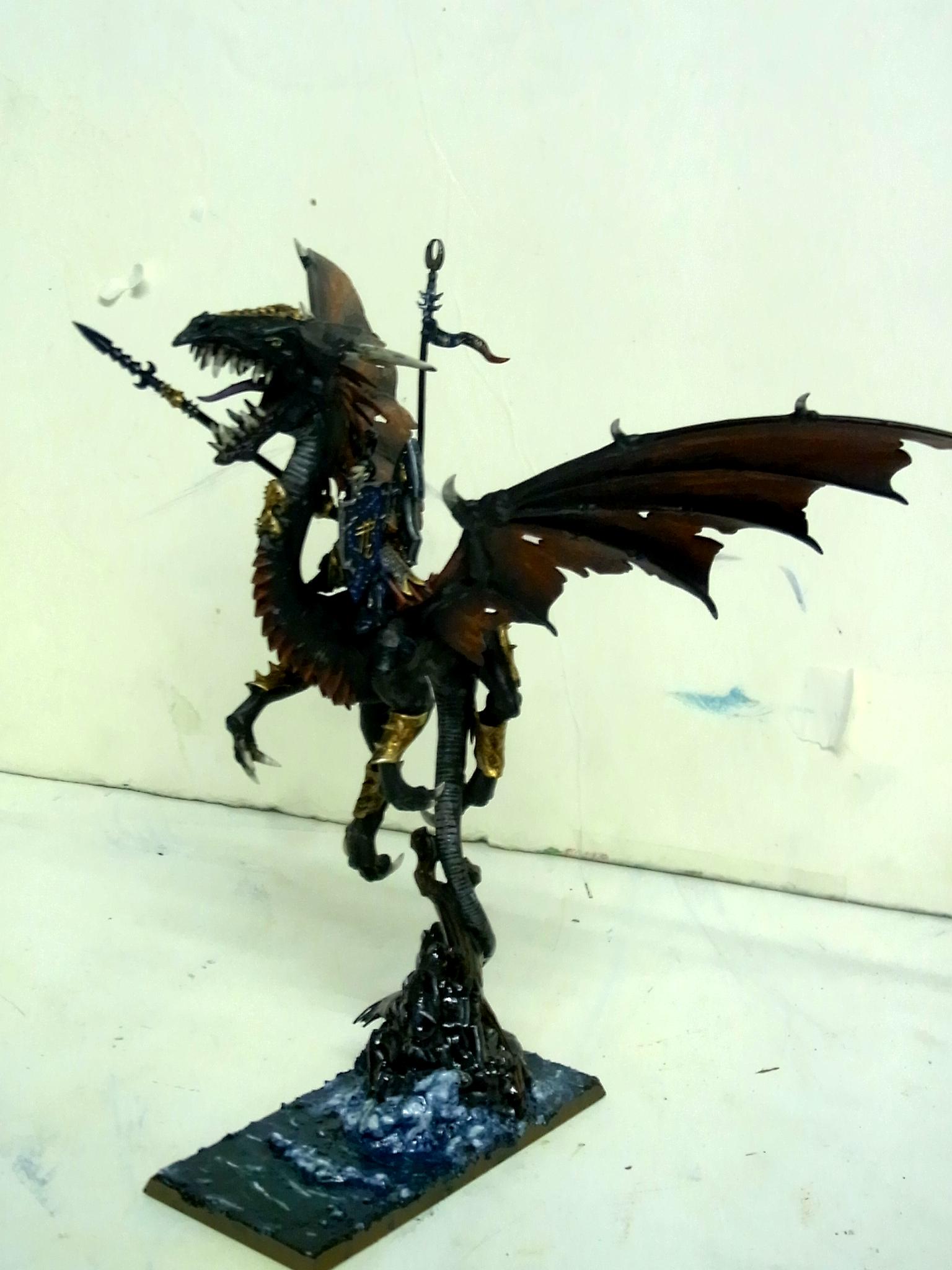 Black, Black Dragon, Dark Elves, Dragon, Dragonrider, Drak Elves, Dreadlady, Dreadlord, Druchii, Elves, Hag Graef, Naggaroth, Red, Sea Base, Warhammer Fantasy, Water Base