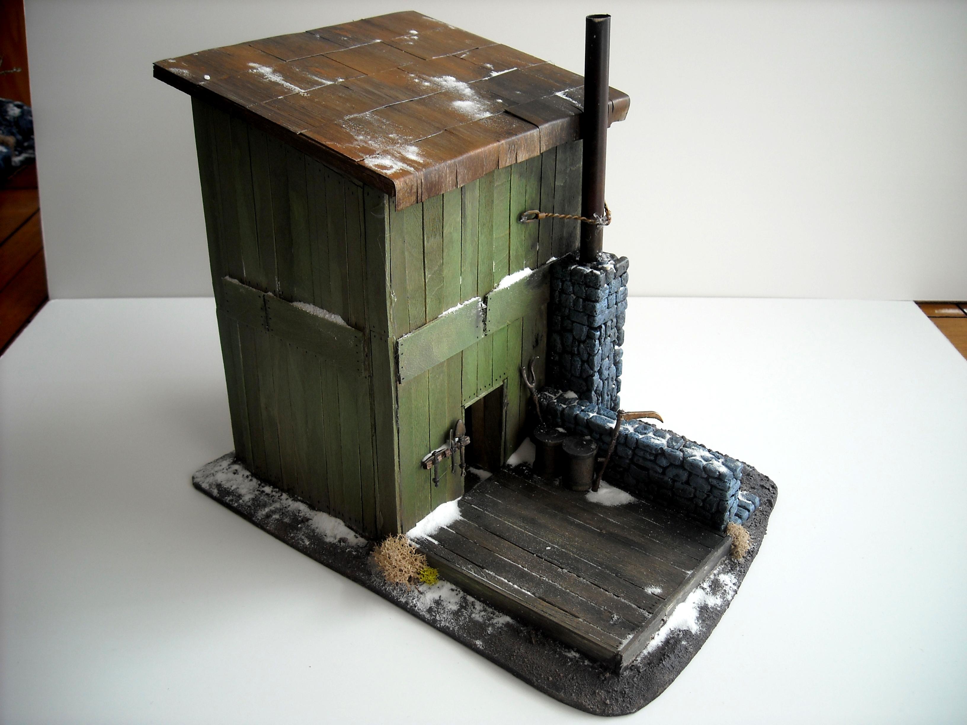 Terrain, Warmachine, WARMACHINE - storage building - rear