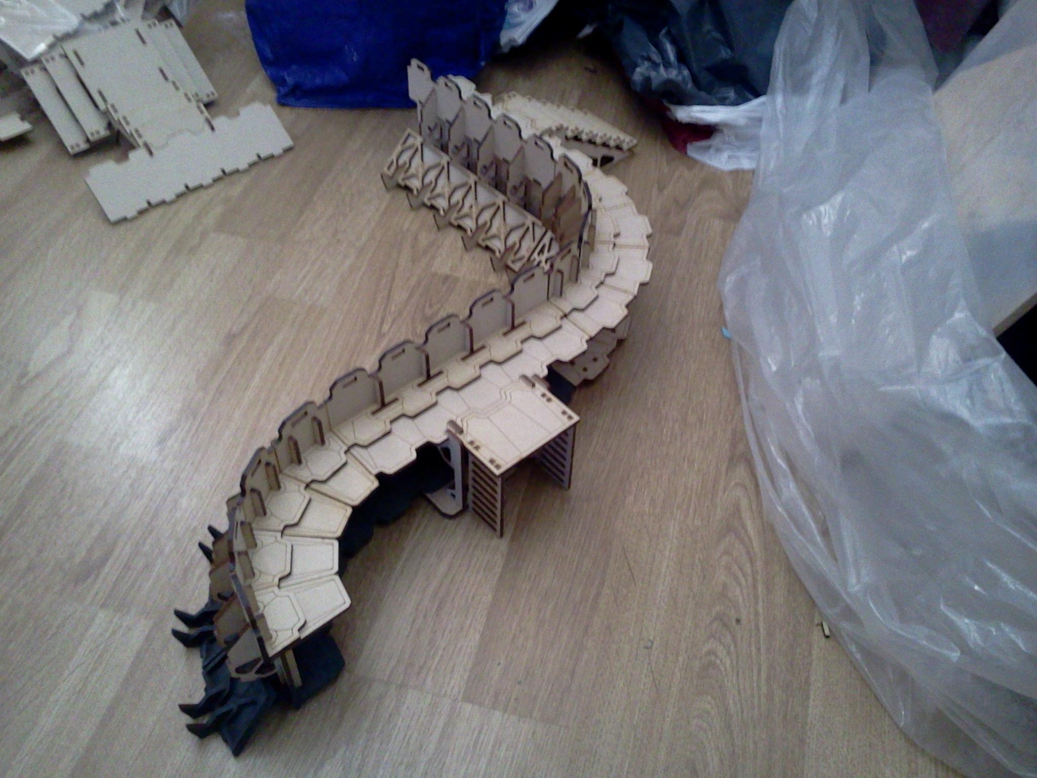 You can just about see the ladder parts. Better pics will follow once we've painted some