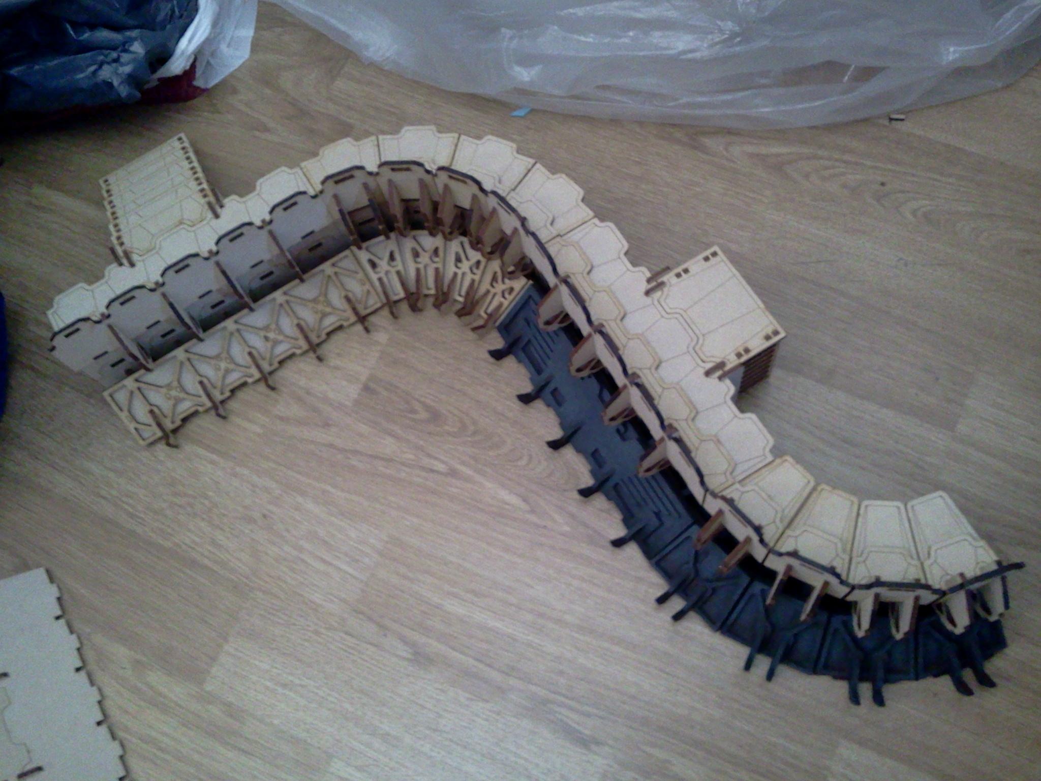 The four upgrade parts finished so far. Parts for inner and outer corners, straights and removable stairs and ladders 