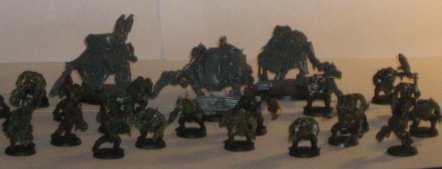 kans and orks group shot-yes I know that I was going to try and get some work done the boyz too but the kan kept me busy