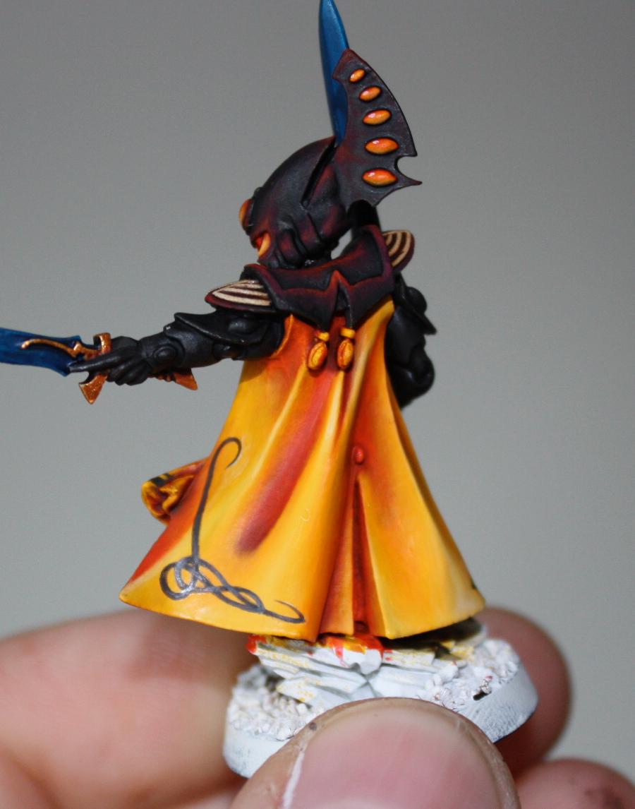 Eldar Farseer Warlock Wip Black Orange Luganath