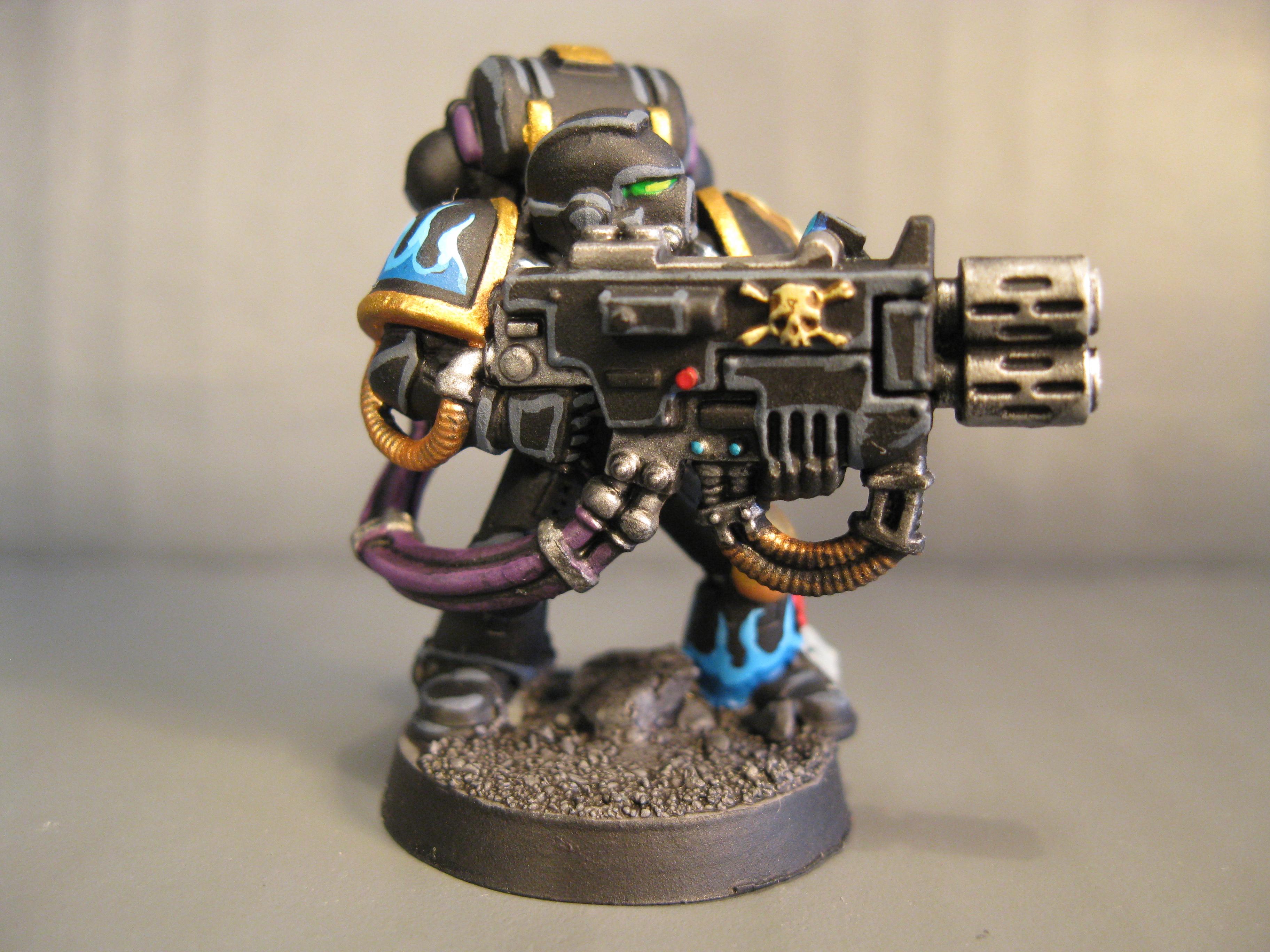 Black, Devistator, Flames, Multi Melta, Pro Painted, Space Marines, Warhammer 40,000