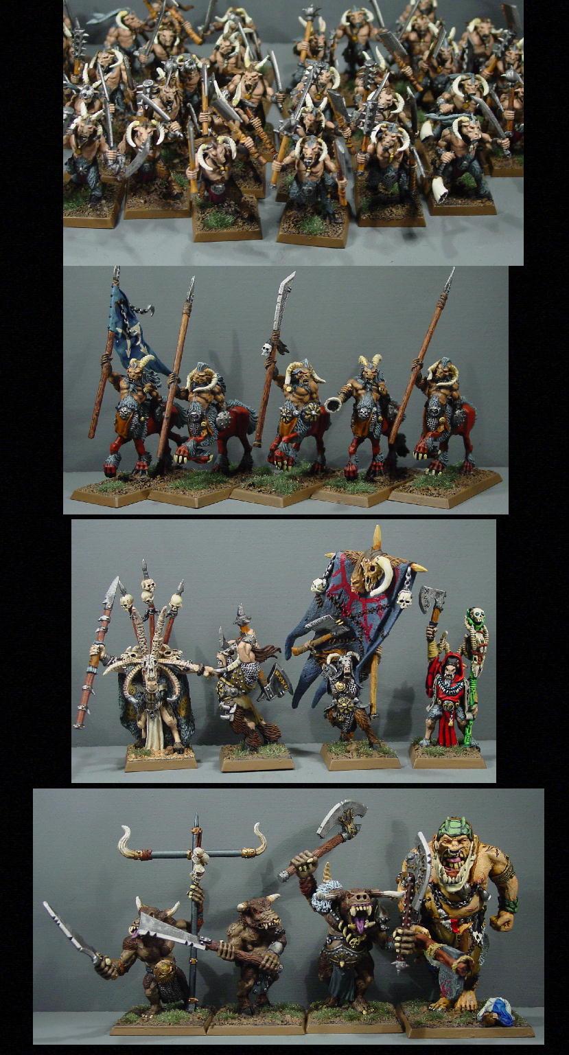 Beastmen, Centigors, Gors, Pro Painted, Rpg, Warhammer Fantasy, Wfb