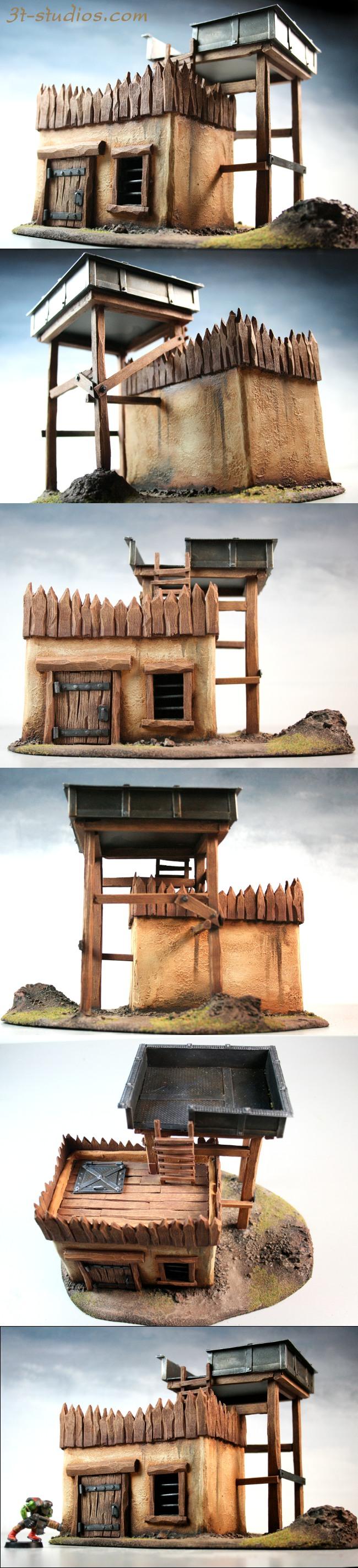 Orcs, Terrain, Ork Hut With Defense Platform