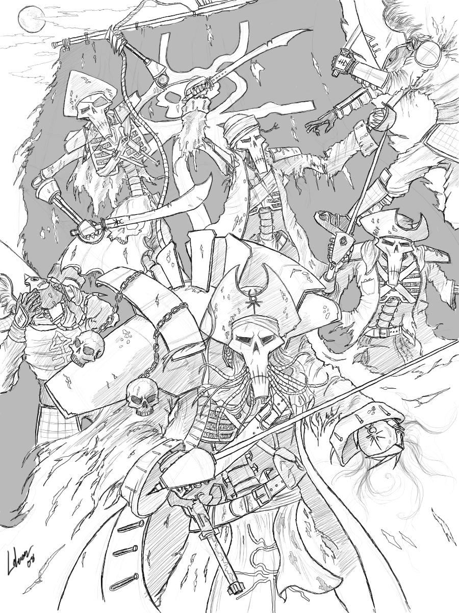 Humor, Necrons, Pirates, Warhammer 40,000