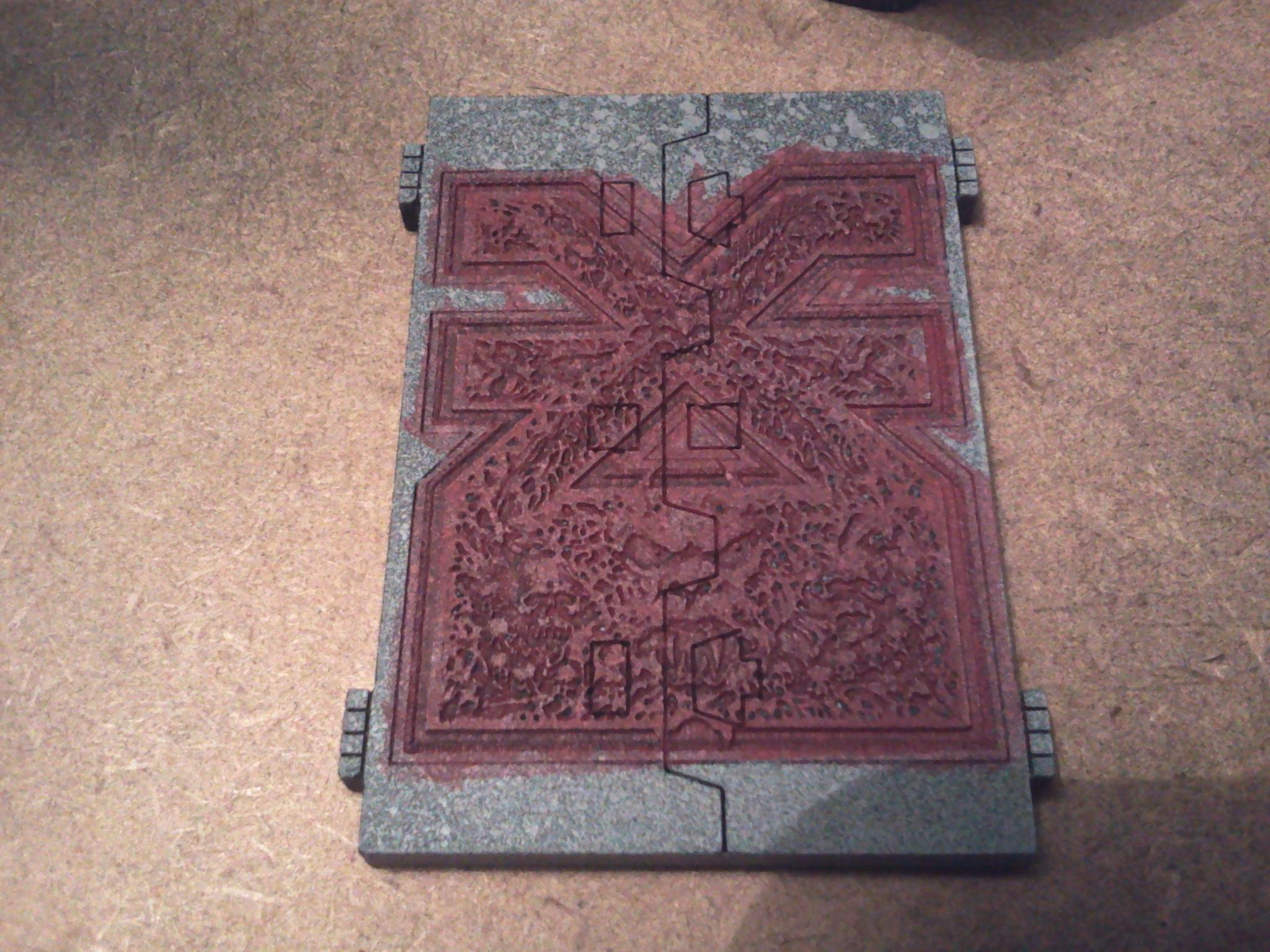 Spray black, spray grey, wash with watered down red gore