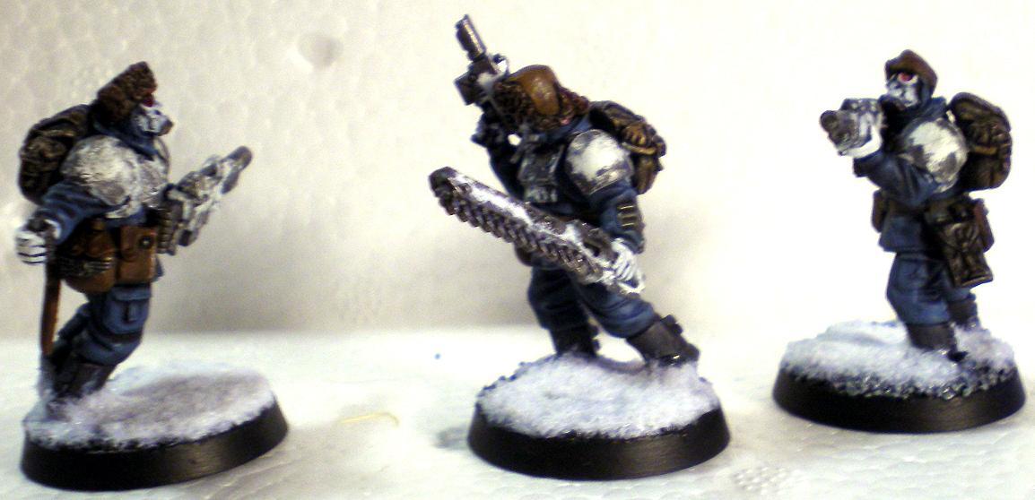 Imperial Guard, Pig Iron Heads, Snow Bases, Warhammer 40,000