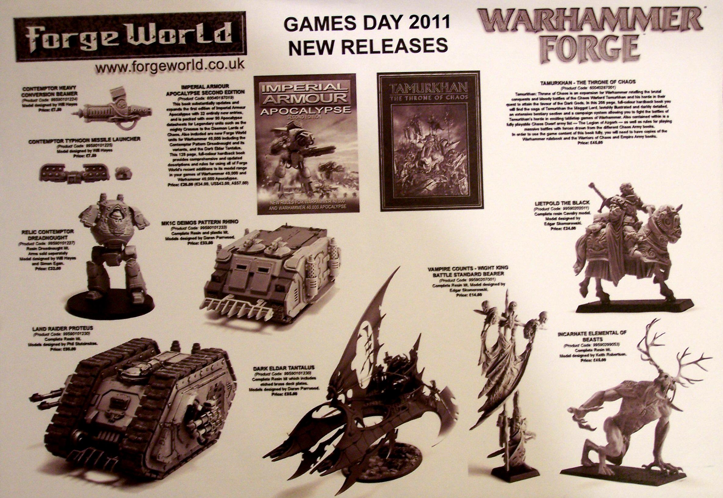 Forge World, Forge world Games day early release sheet