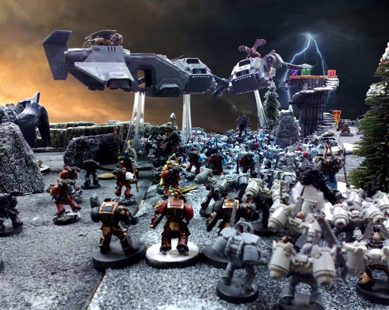 Battle, Chaos, Gk, Grey, Knights, Sons, Stormraven, Stormravens, Thousand