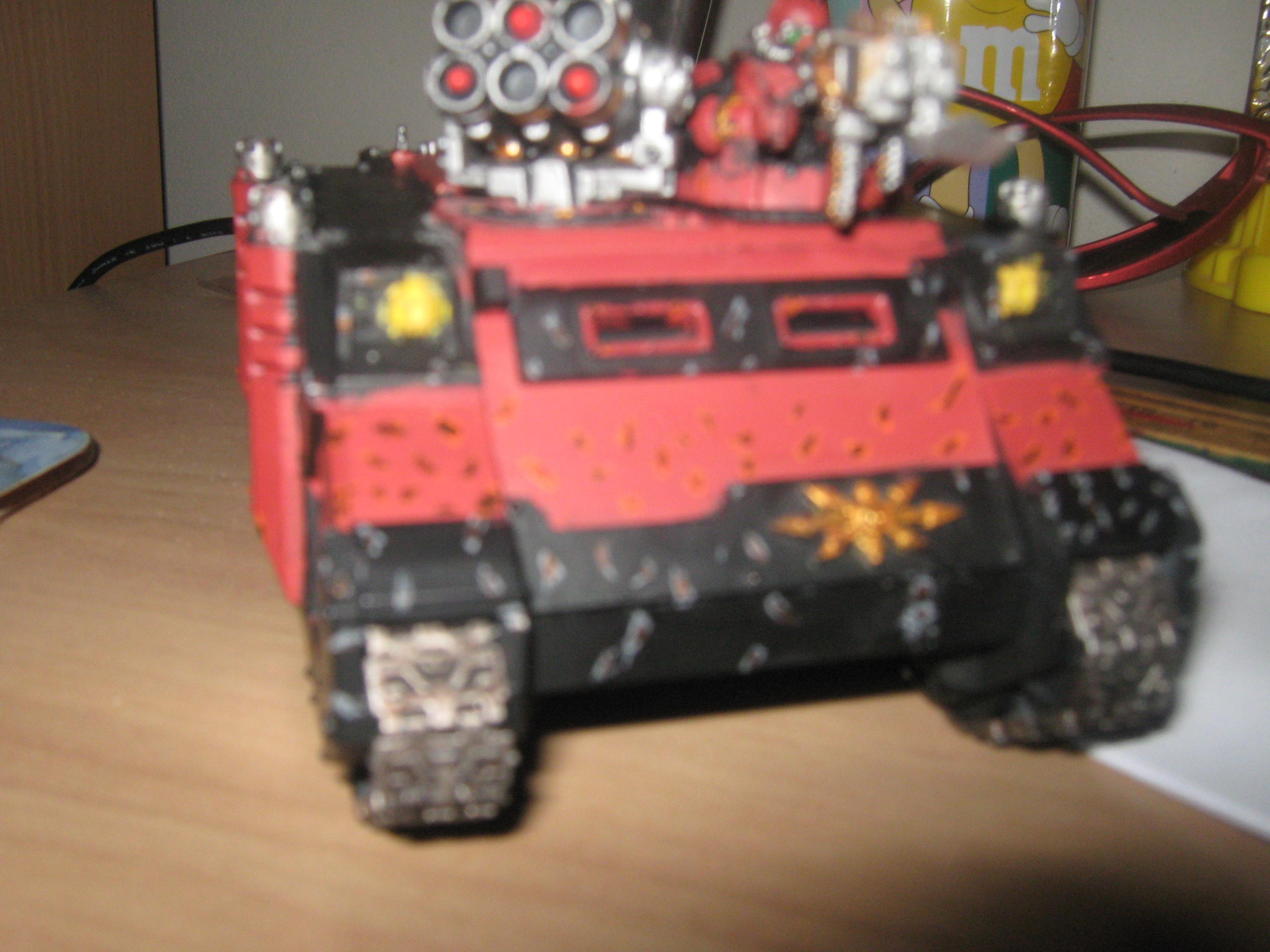 Rhino front with chipped paint effect