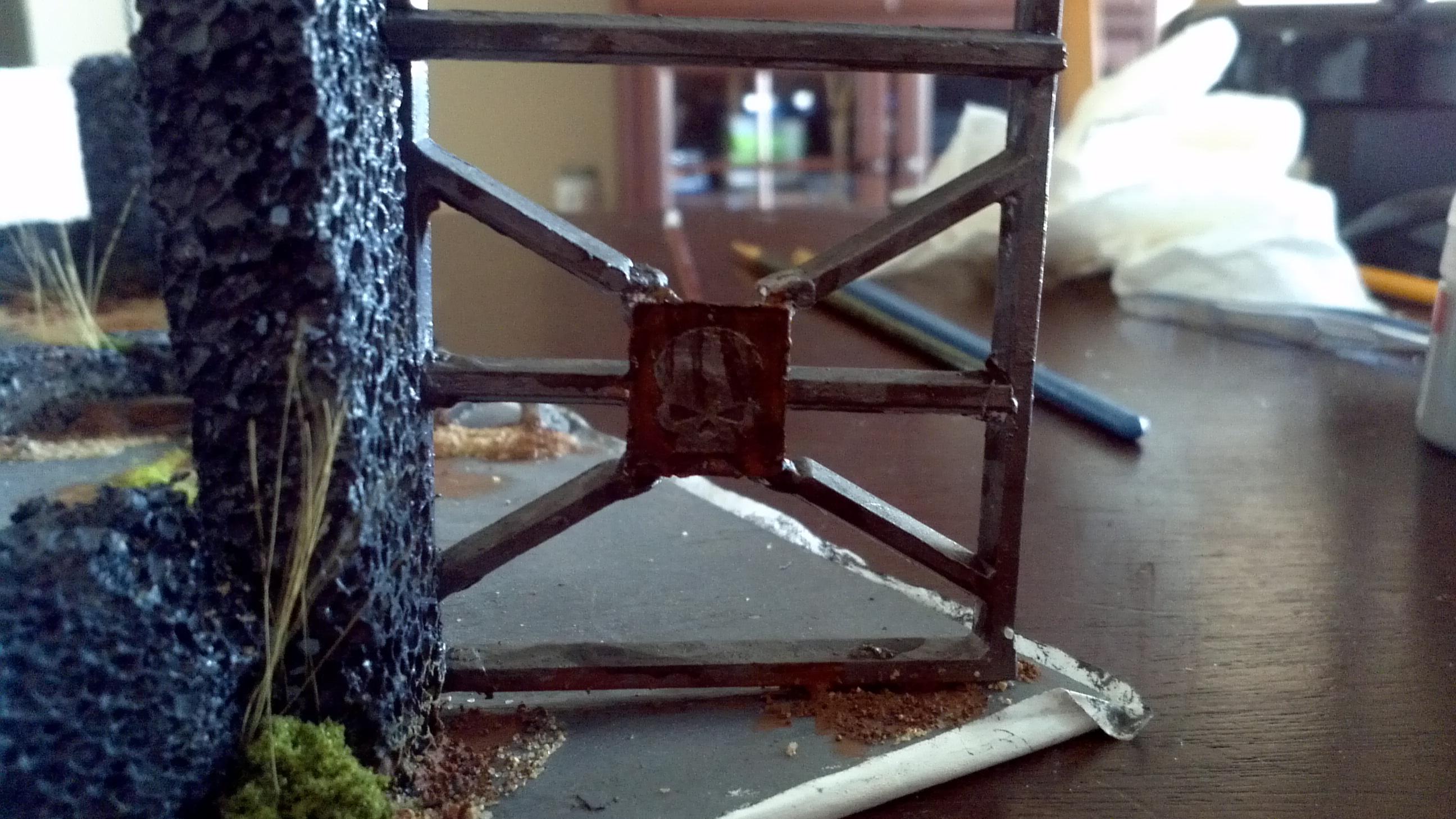 Blood, Buildings, Chaos, Cities Of Death, Cover, Dead, Death, Defense, Defensive, Delapadadted, Guardsmen, Heavy Weapon, Imperial, Imperial Guard, Over Run, Overrun, Placement, Ruin, Ruins, Terrain, Terrain Peice, Terrain Piece, Work In Progress, Zombie, Zombie Attack