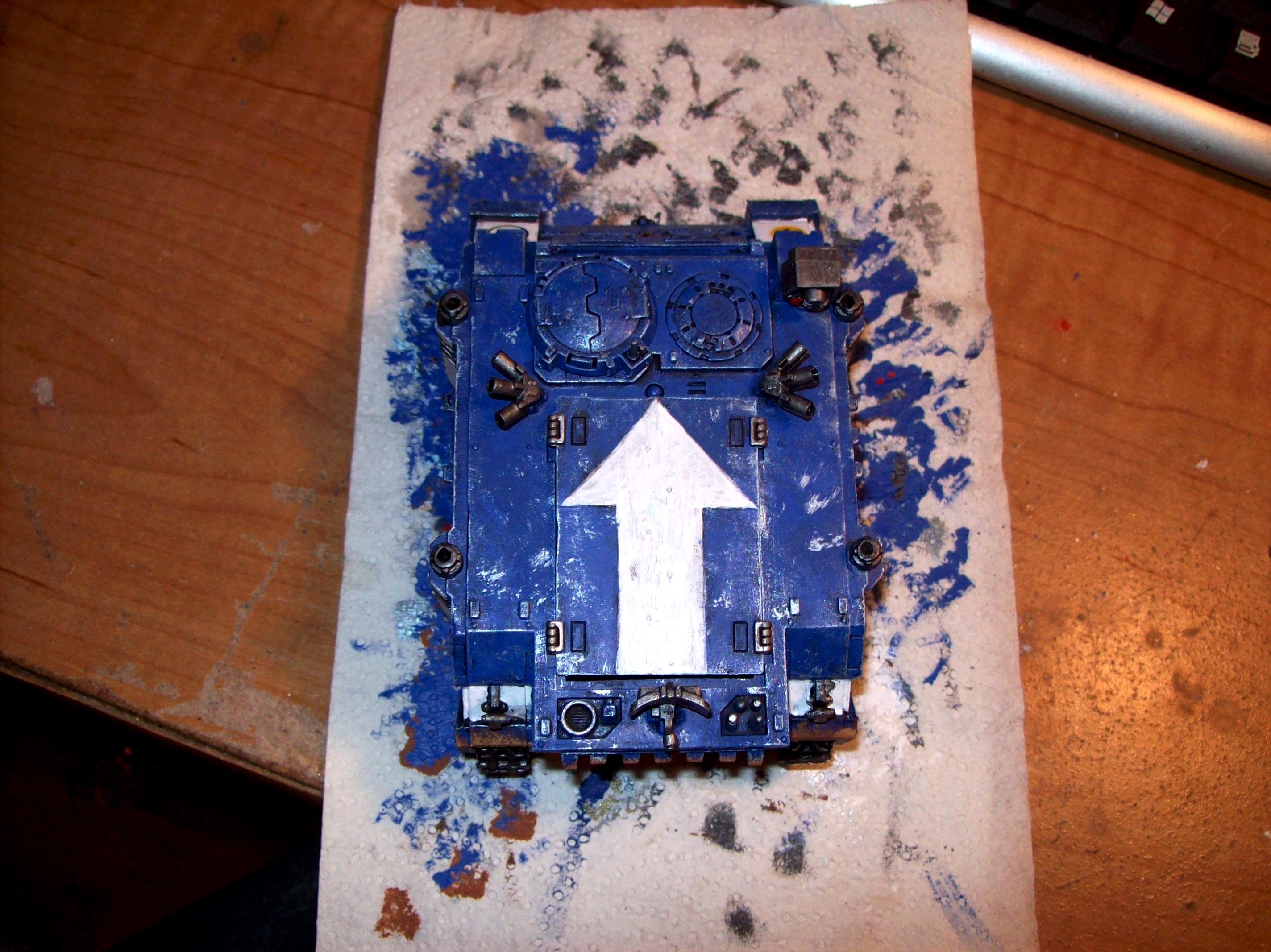 Rhino, Space Marines, Ultramarines, Weathered