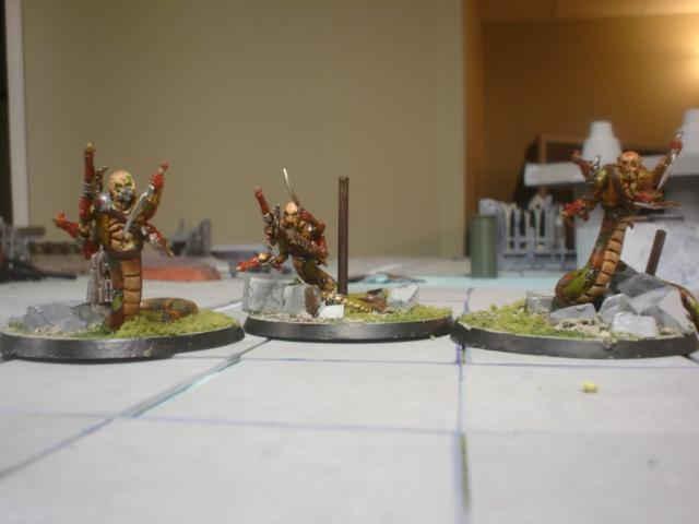 Sslyth, prior to the models actually coming out. A kit bash using Baked sculping Clay, IG and DE bits, Crypt Ghoul heads, etc