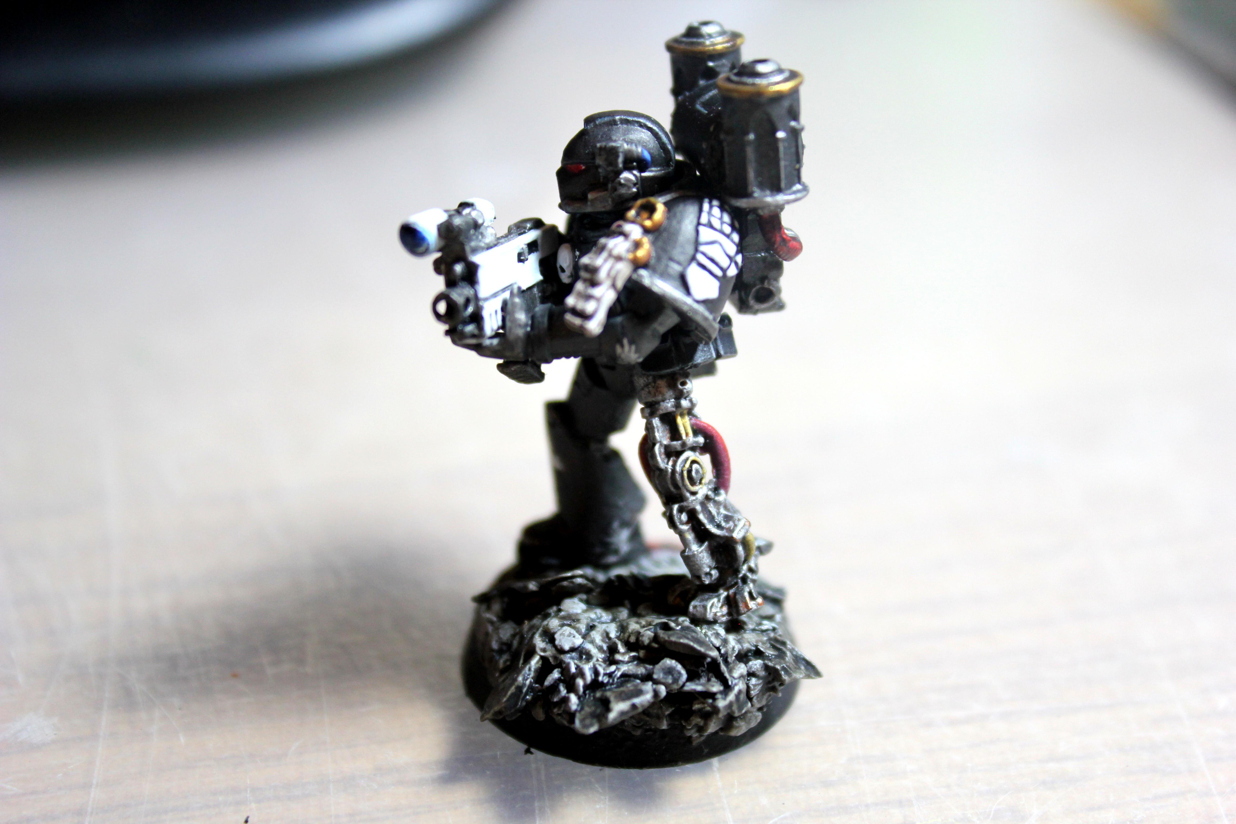 Base, Battle Damage, Custom, Droppod Scorch, Iron Hands, Space Marines, Warhammer 40,000