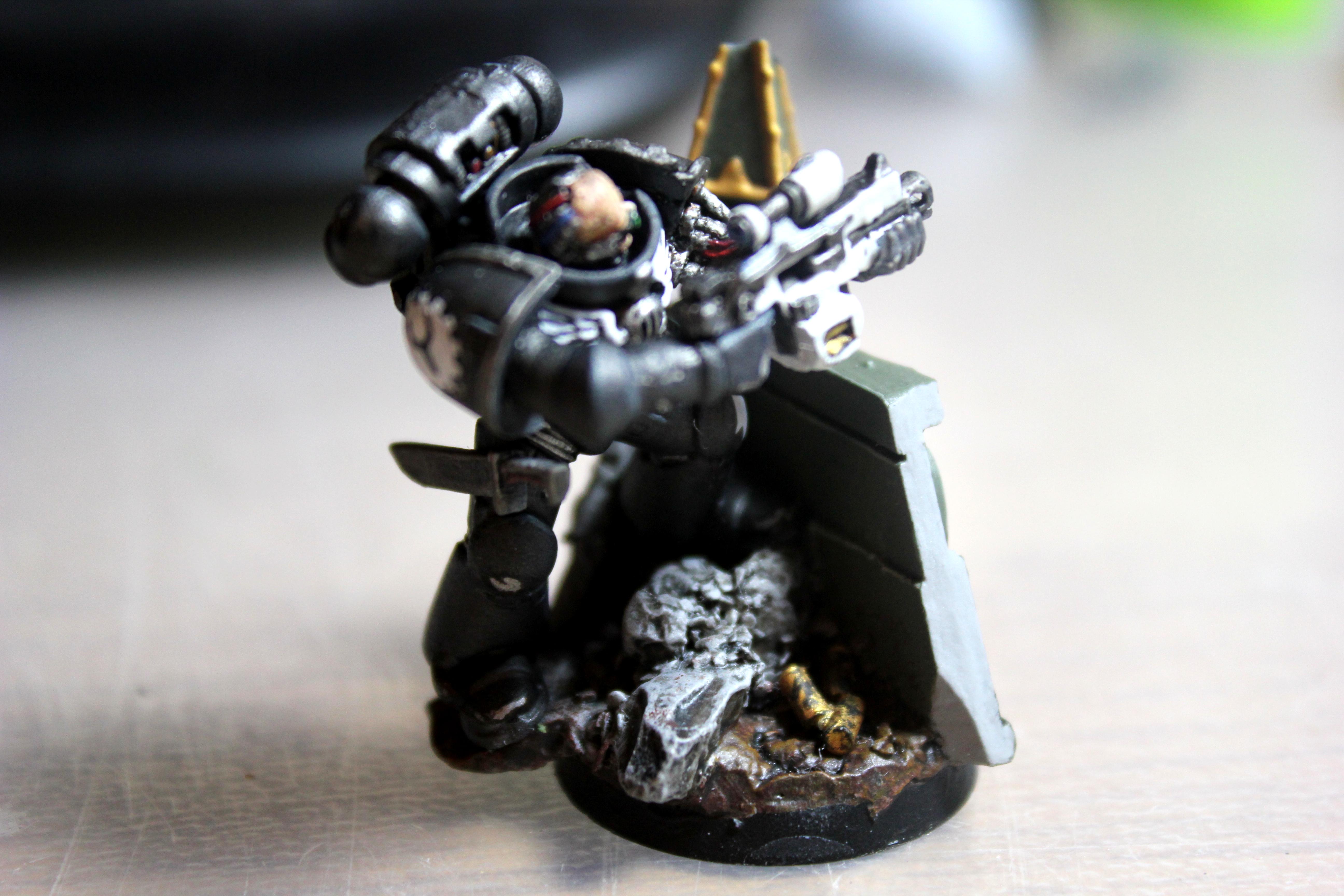 Barricade, Base, Battle Damage, Custom, Iron Hands, Rocks, Space Marines, Warhammer 40,000