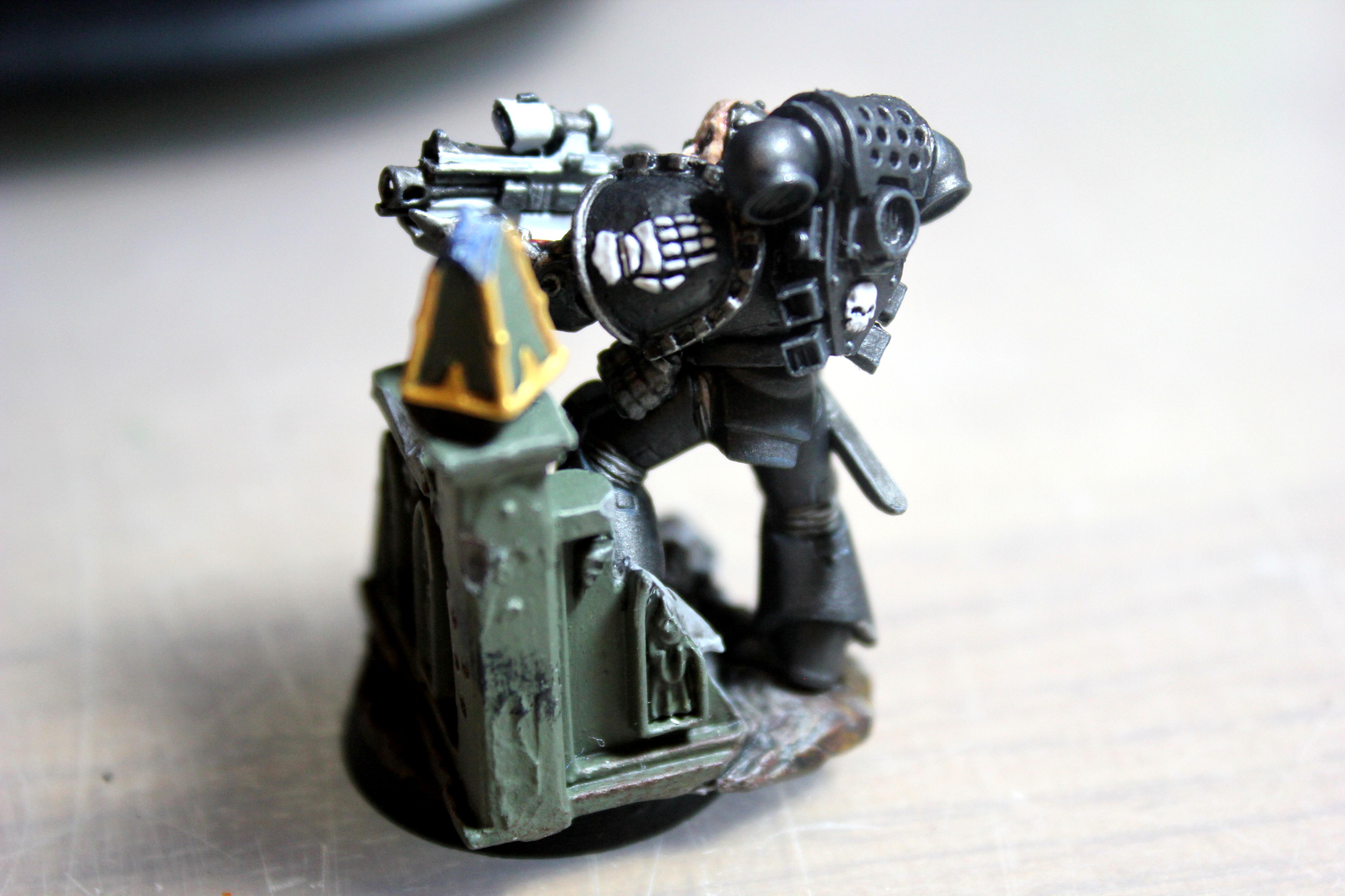 Barricade, Base, Battle Damage, Custom, Iron Hands, Rocks, Space Marines, Warhammer 40,000