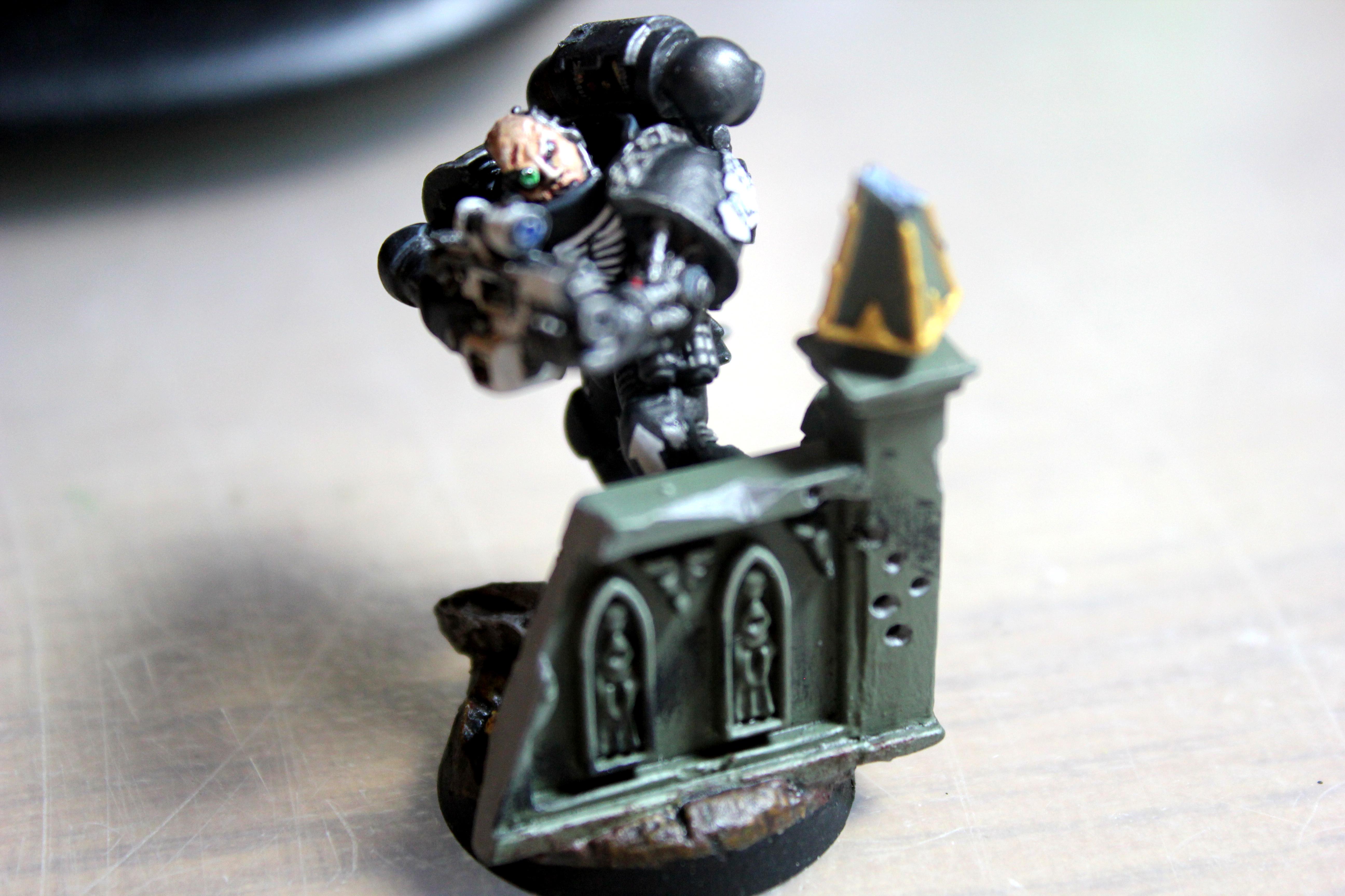 Barricade, Base, Battle Damage, Custom, Iron Hands, Rocks, Space Marines, Warhammer 40,000
