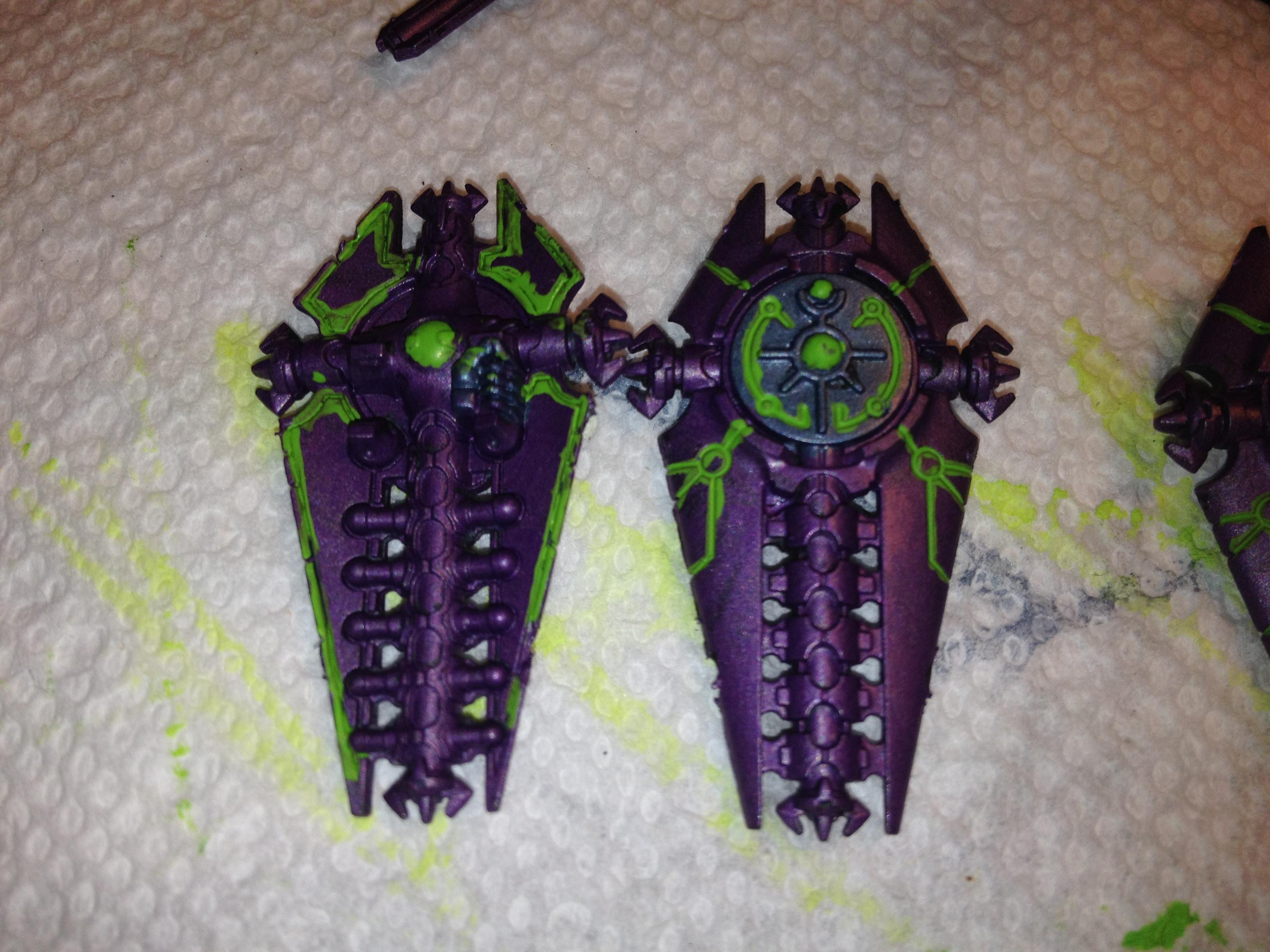 Front and back finished shields