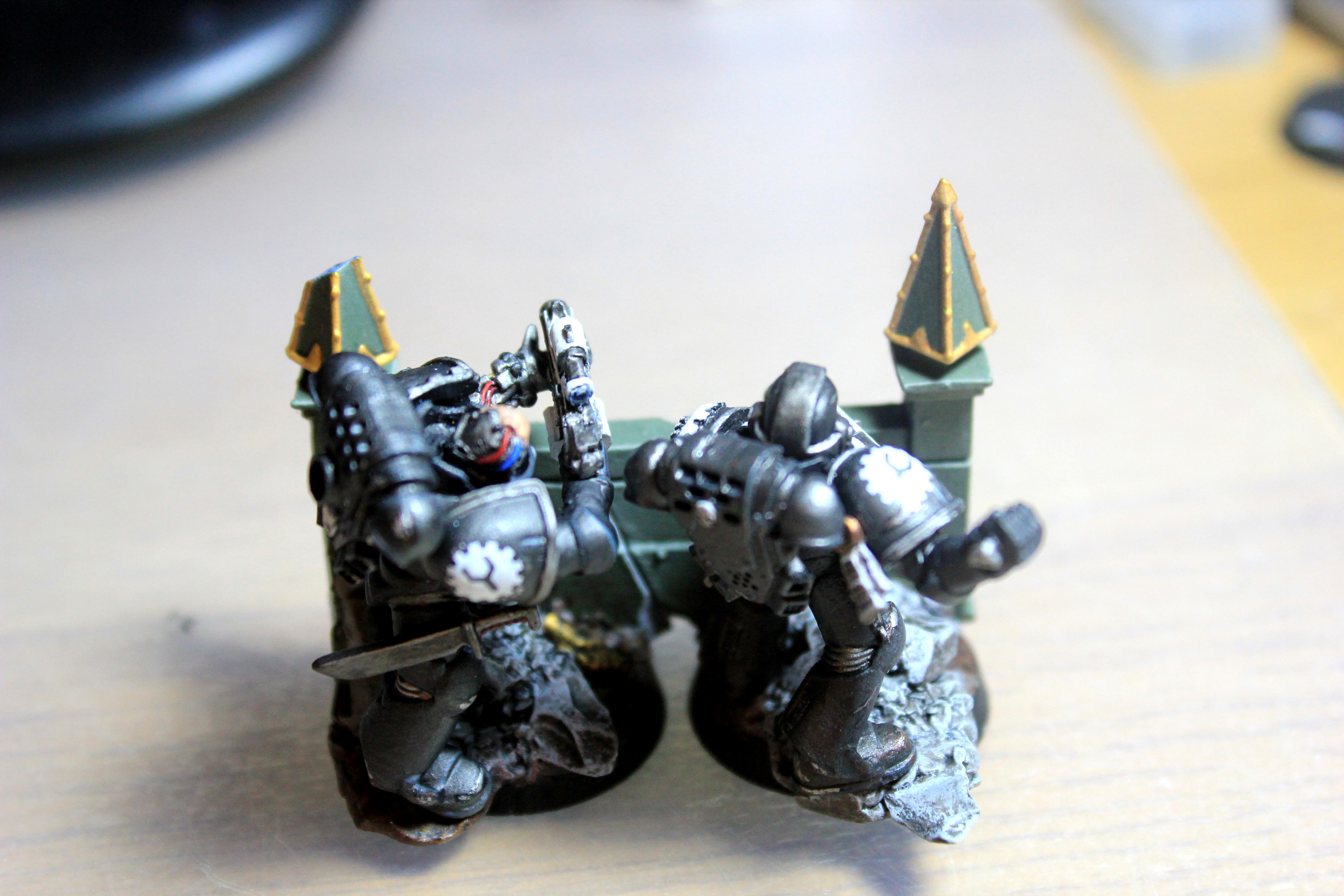 Base, Black, Custom, Iron Hands, Joined Base, Space Marines, Warhammer 40,000