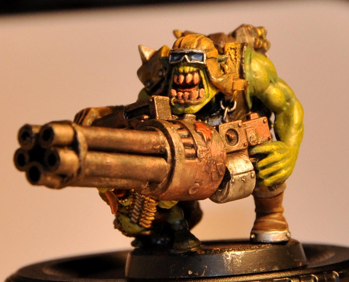 Assault Cannon, Conversion, Dakka Dakka, Greenstuff, Gretchin, Grots, Minigun, Orks