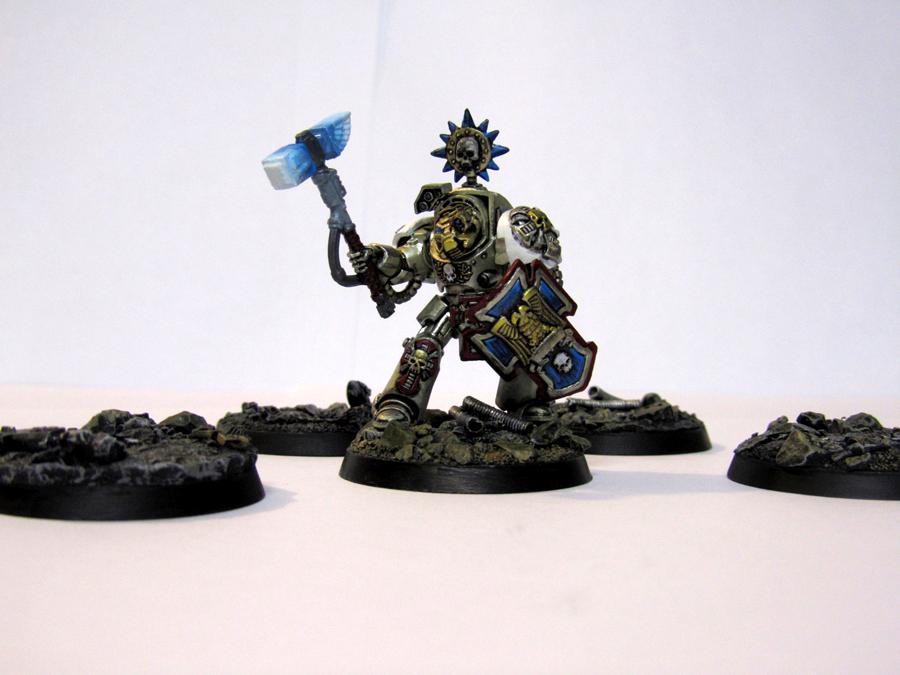 Assault Terminator, Based, Painted, Space Marines, Storm Shiled, Terminator Armor, Th/ss, Thunder Hammer, Warhammer 40,000
