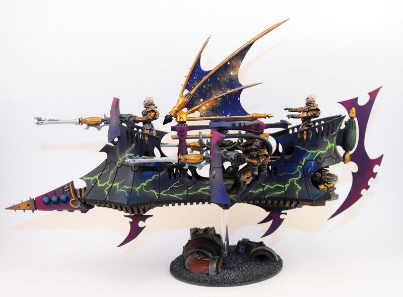 Blue, Dark Eldar, Lightning, Purple, Ravager, Skimmer, Stars