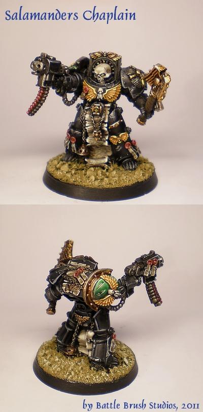 Chaplain, Chaplin, Salamanders, Space Marines, Warhammer 40,000