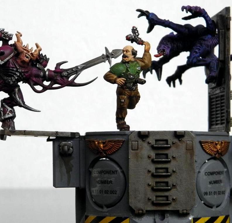 Base, Chaos, Chaos Space Marines, Diorama, Duel, Genestealer, Guardsmen, Imperial Guard, Imperium, Possessed, Tyranids, Warhammer 40,000, Word Bearers, Xenos