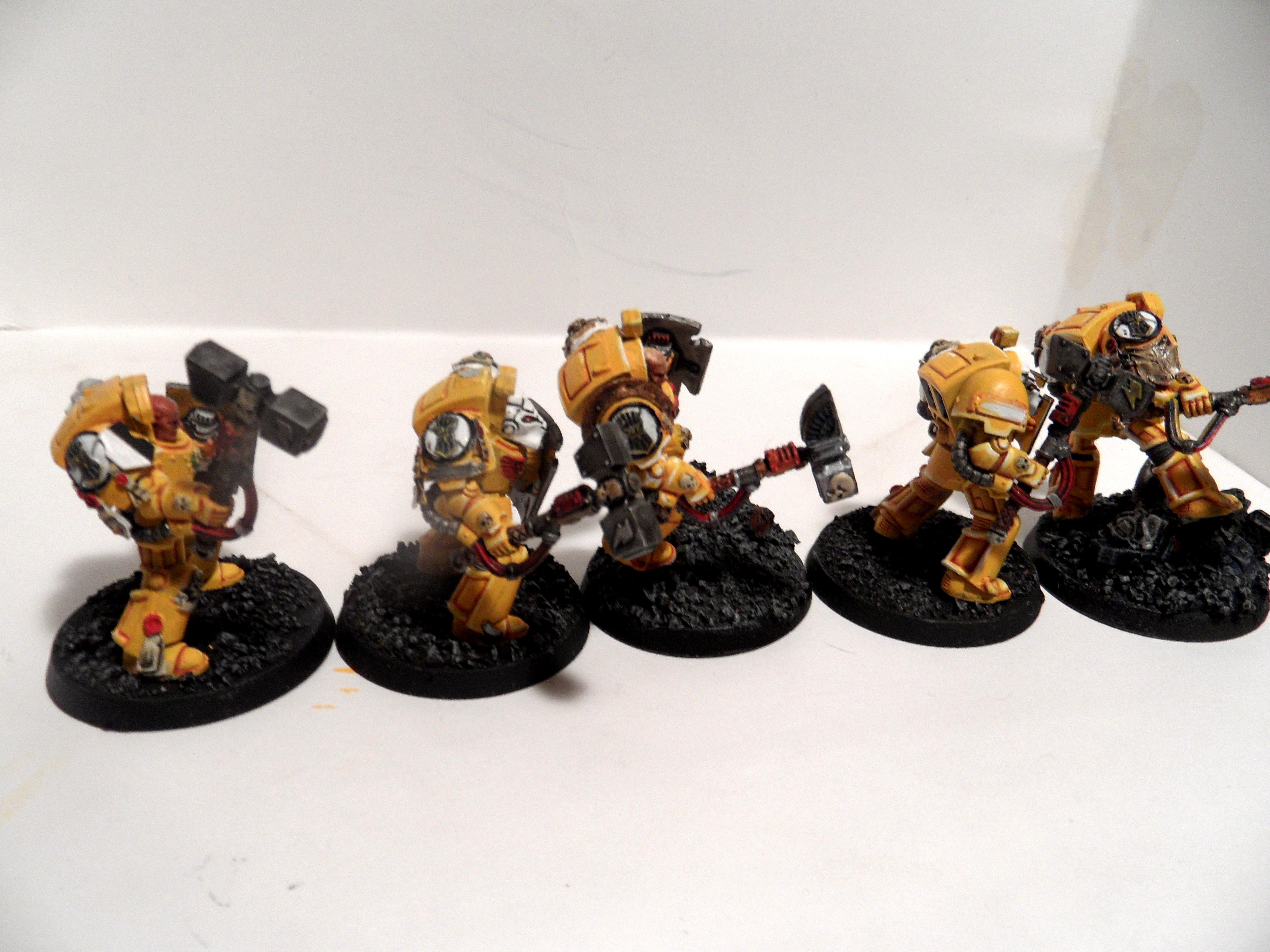 Imperial Fists, Space Marines, Stormshields, Terminator Armor, Thunder Hammers, Warhammer 40,000