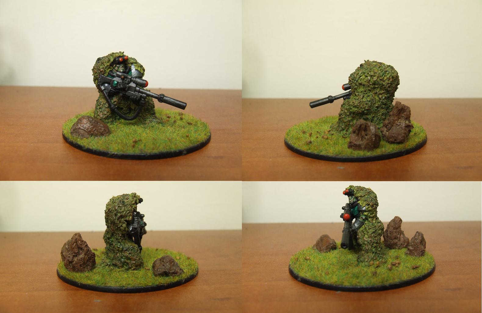 Grass Base, Scouts, Sniper Rifle, Snipers, Snipers. Space Marine