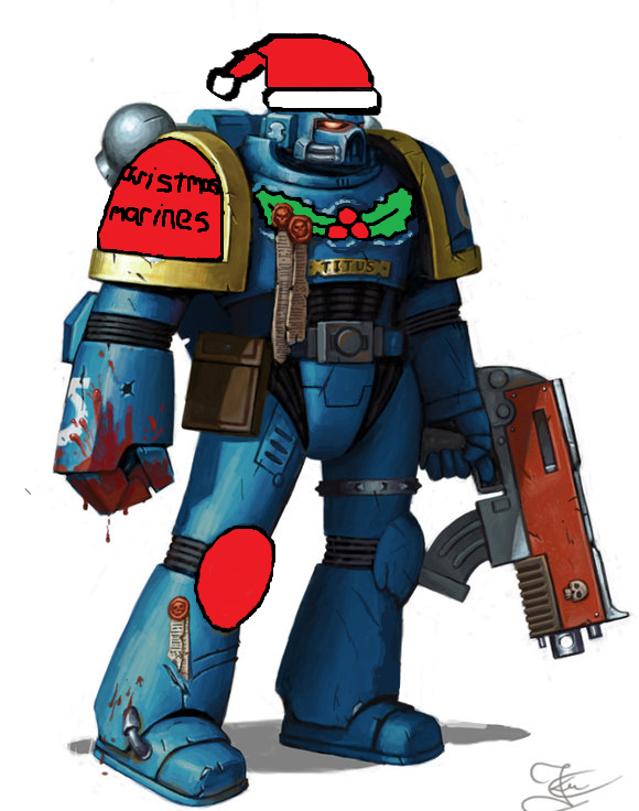 Christmas, Humor, Space Marines, Ultramarines