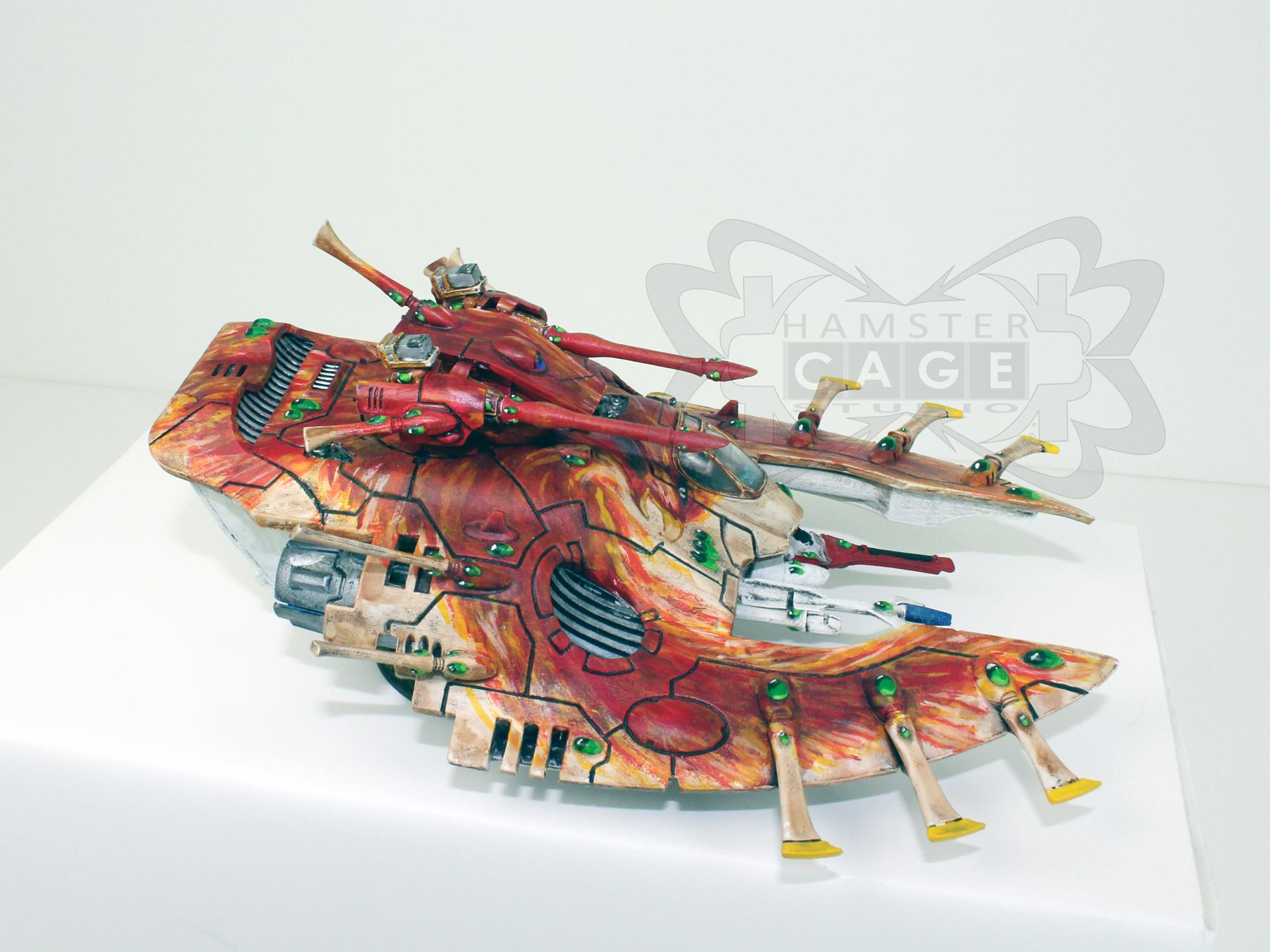 Conversion, Eldar, Eldar Jetbike, Eldar Nightspinner, Eldar Wave Serpent, Freehand, Mural, Warlock, Wave Serpent