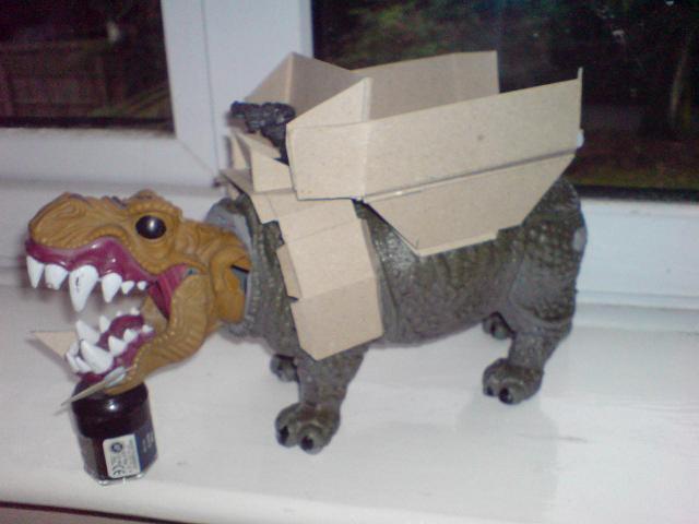 Dissamebled, with some of the top structure planned out in cardboard
